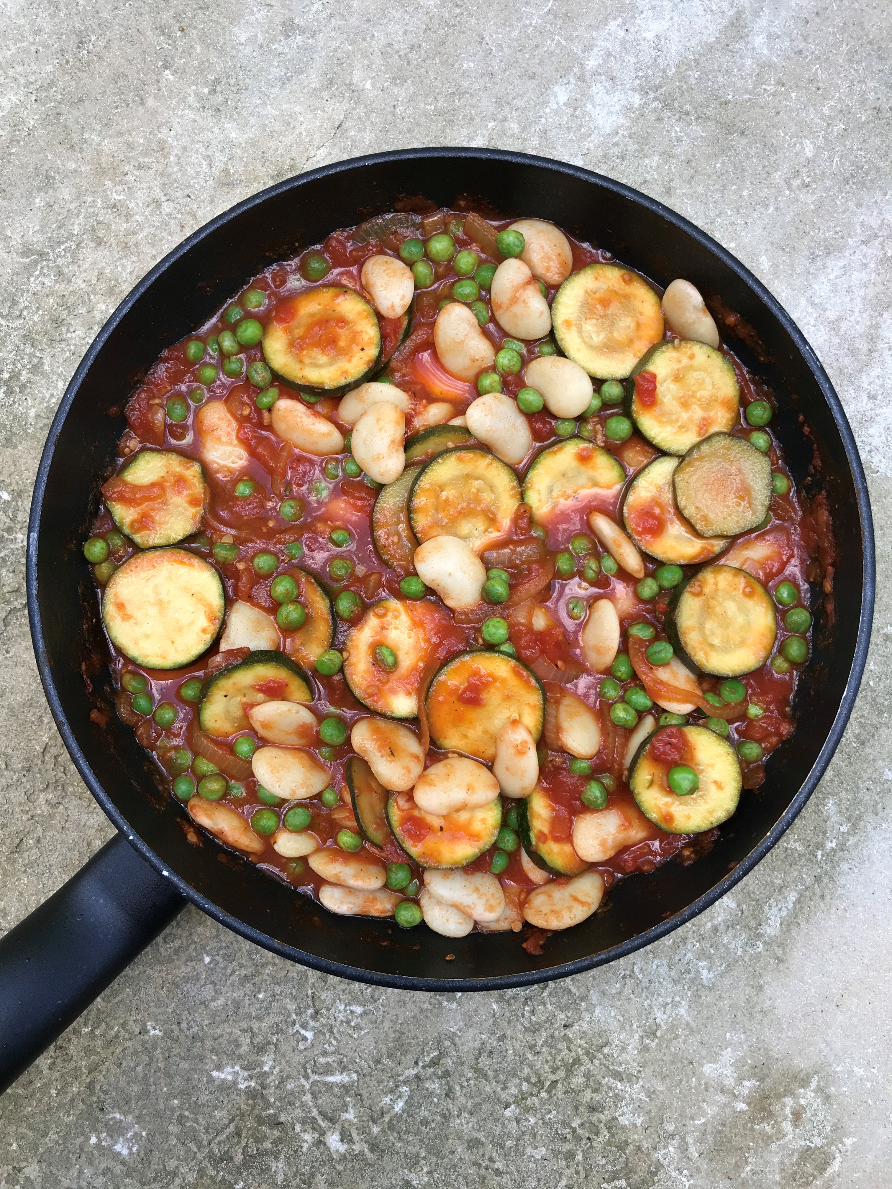 Egyptian Spiced Courgette and Butter Beans with Turmeric Dukkha