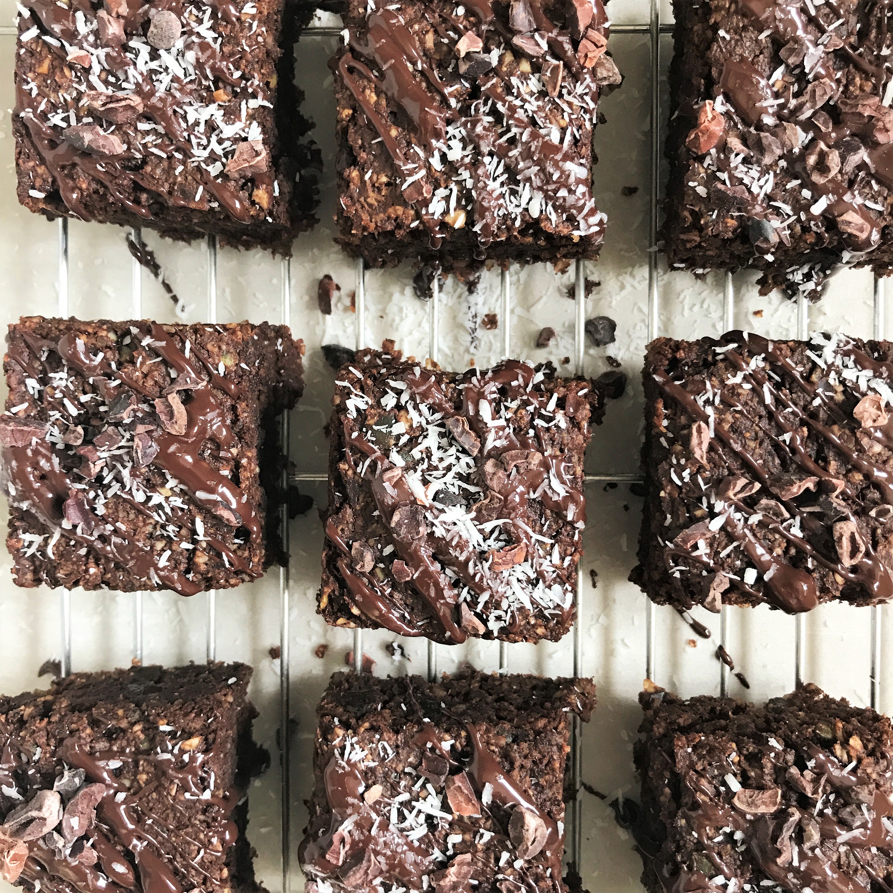 Date and Oat Coconut Brownies