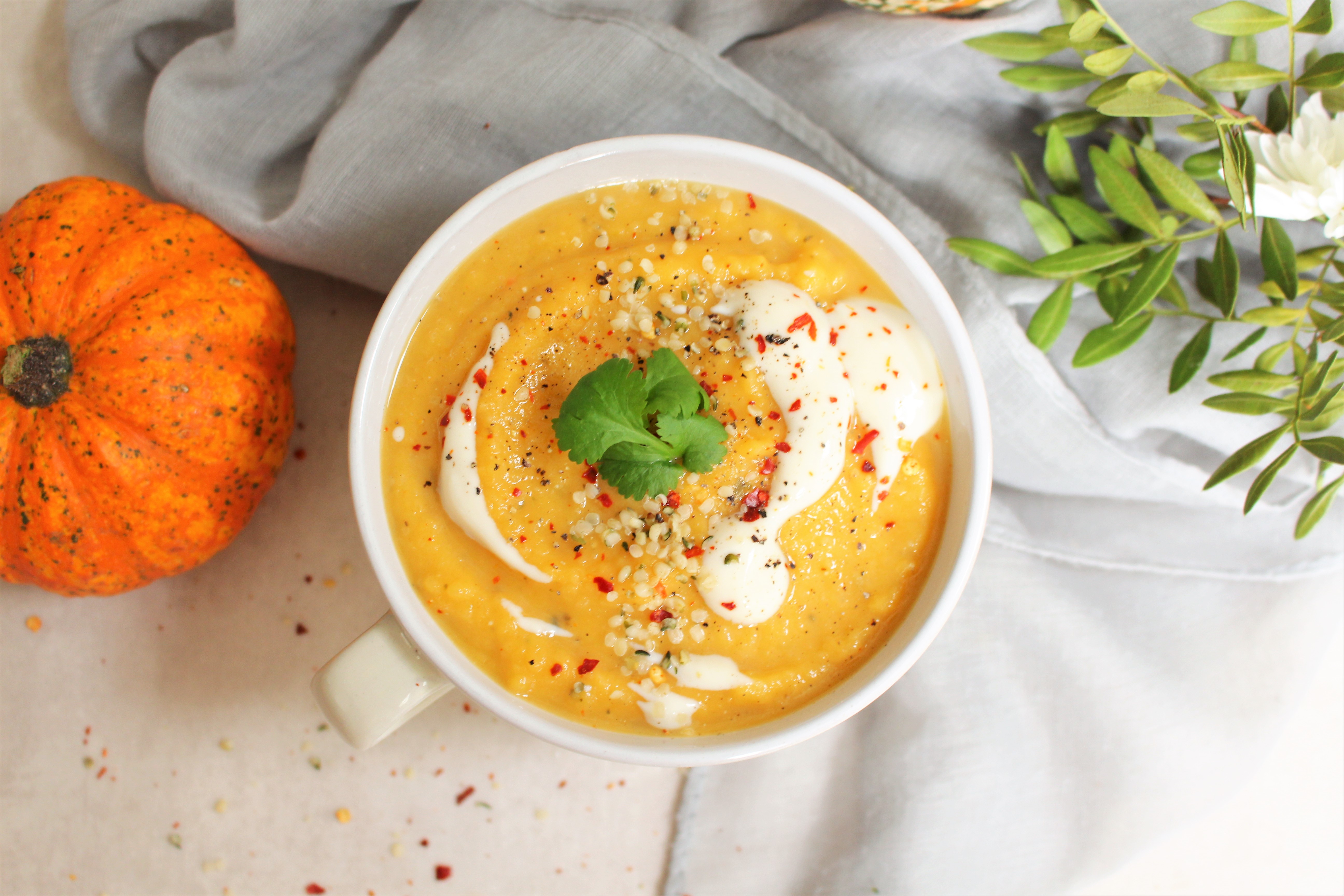 Rosemary Roasted Butternut Squash and Hemp Soup