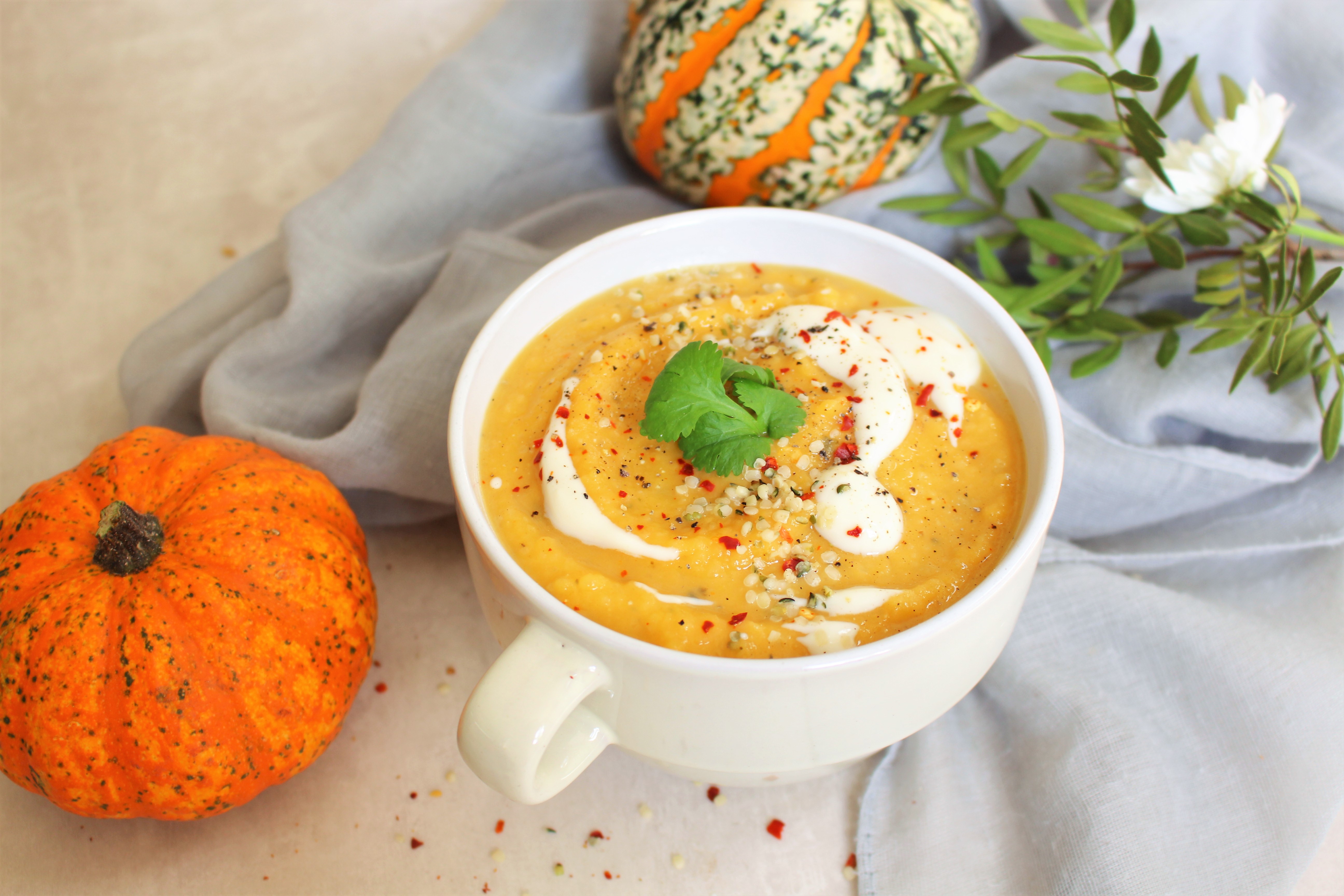 Rosemary Roasted Butternut Squash and Hemp Soup