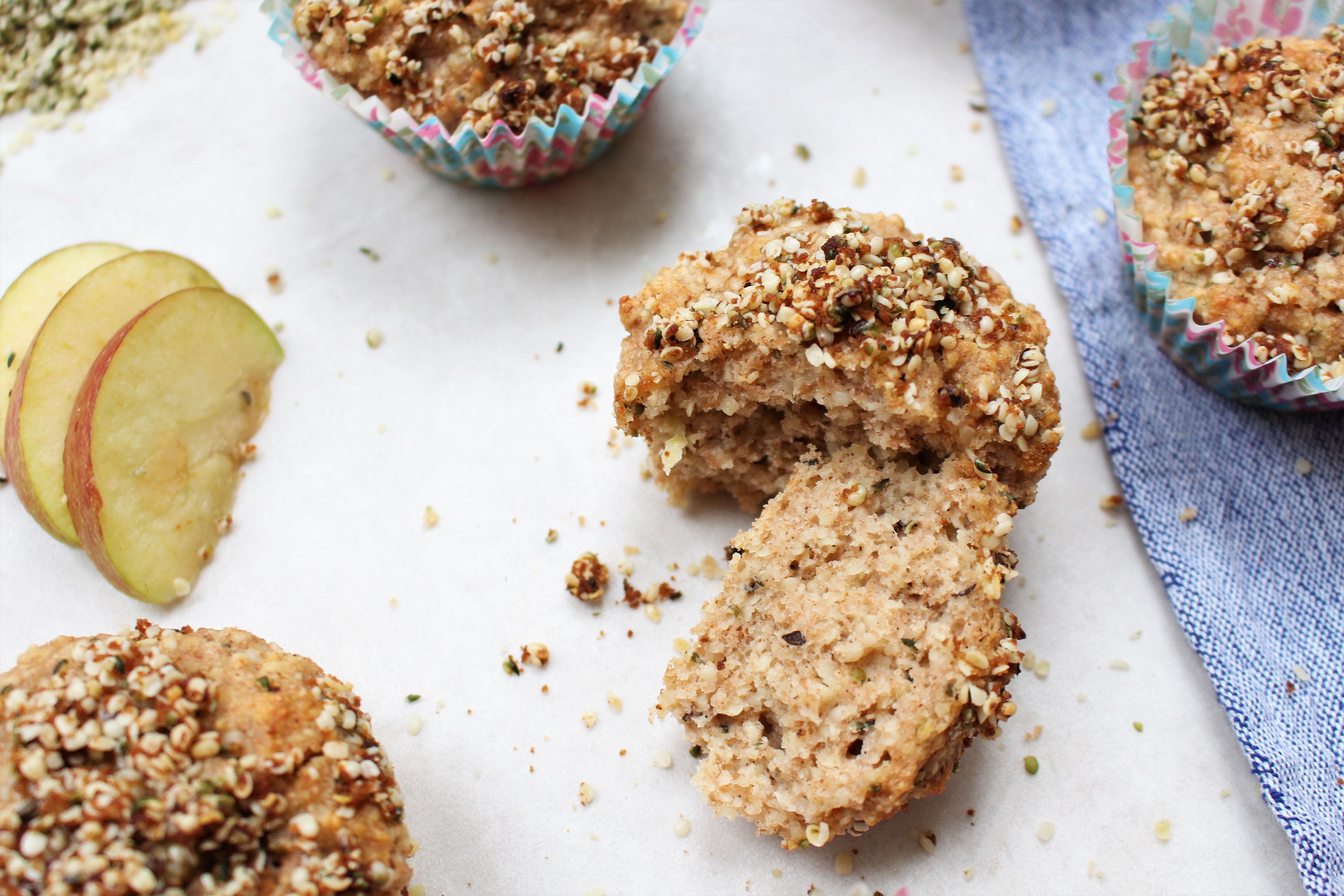 Apple and Hemp Muffins with Hemp Crumble Topping