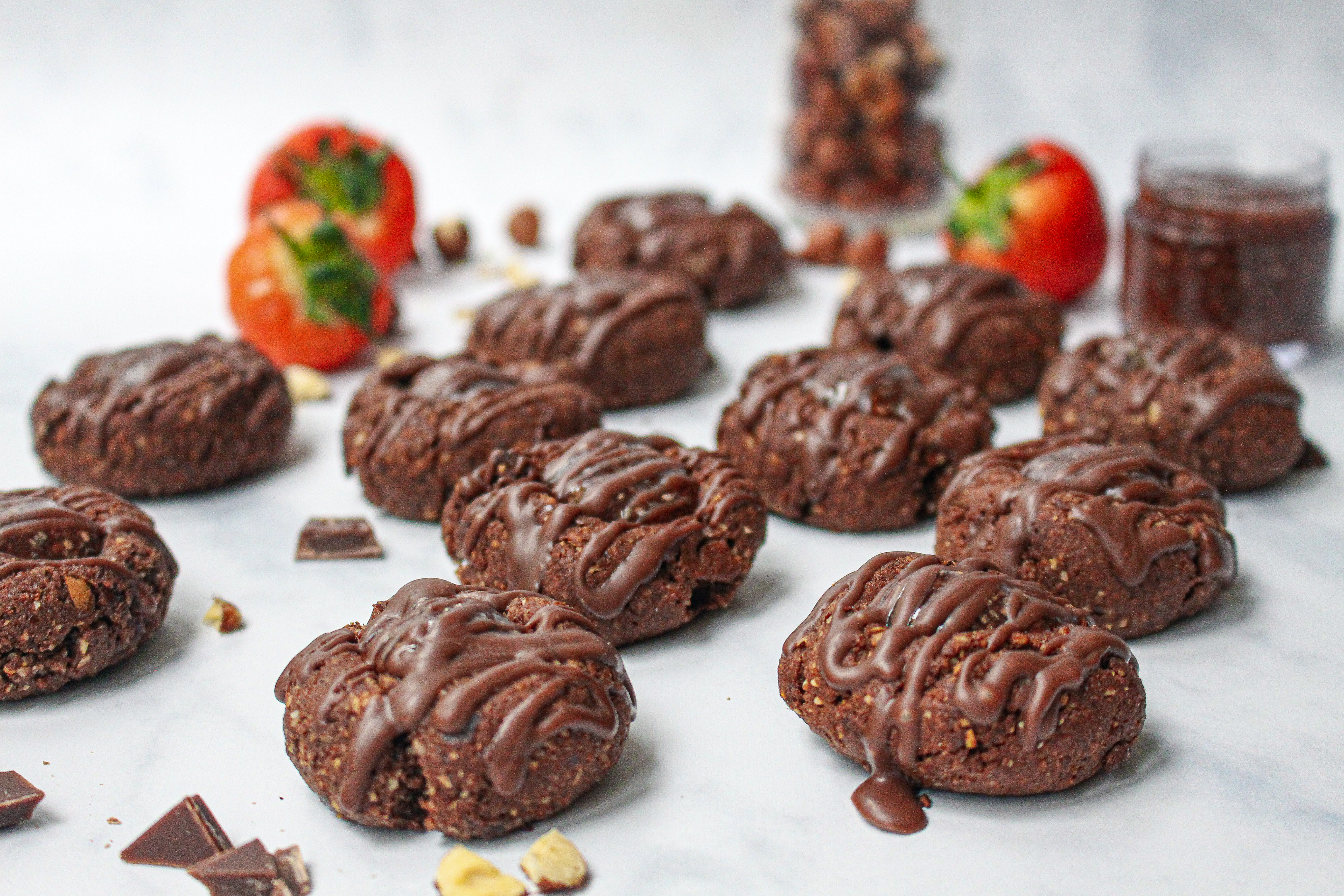 Chocolate Jam Thumbprint Cookies