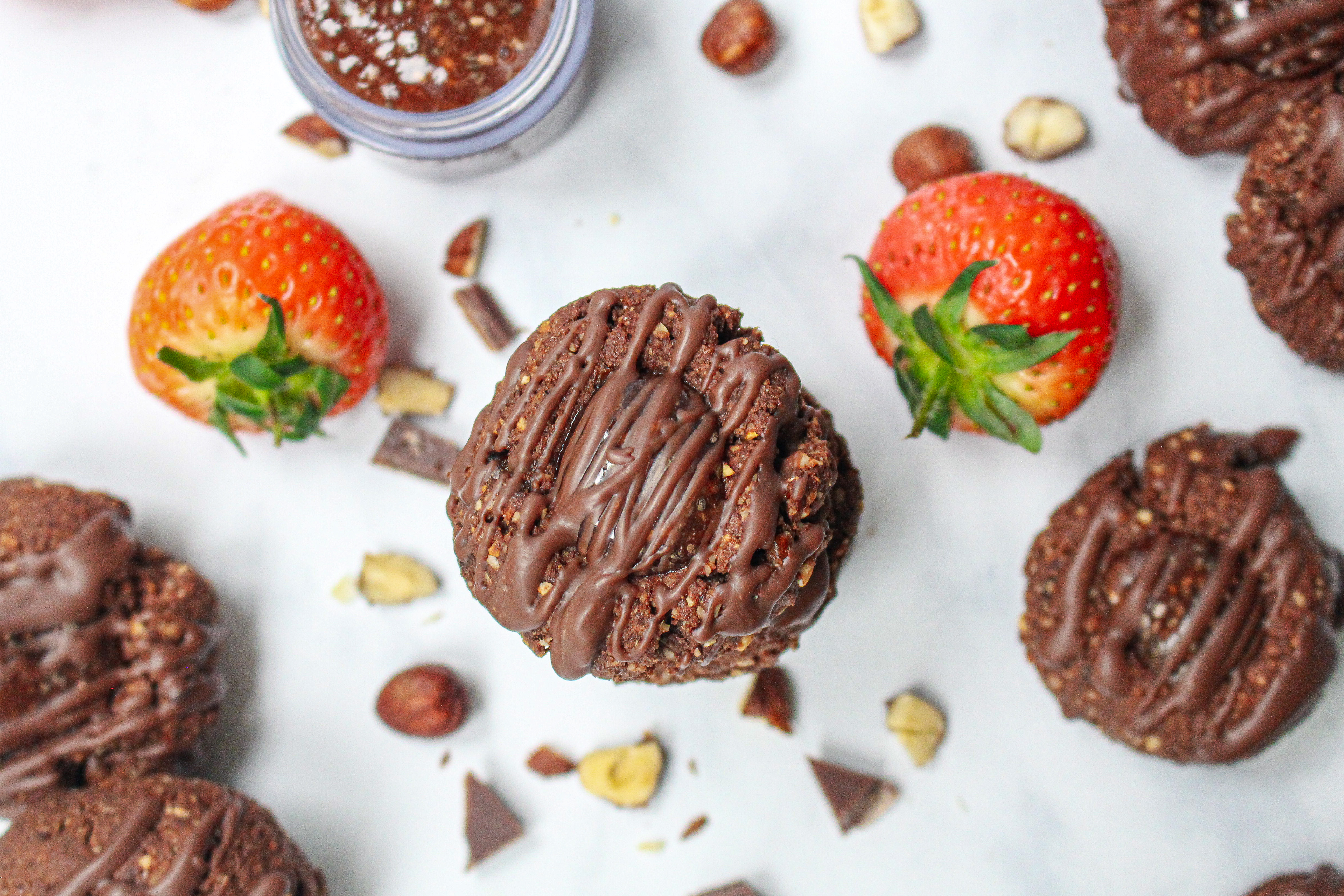 Chocolate Jam Thumbprint Cookies