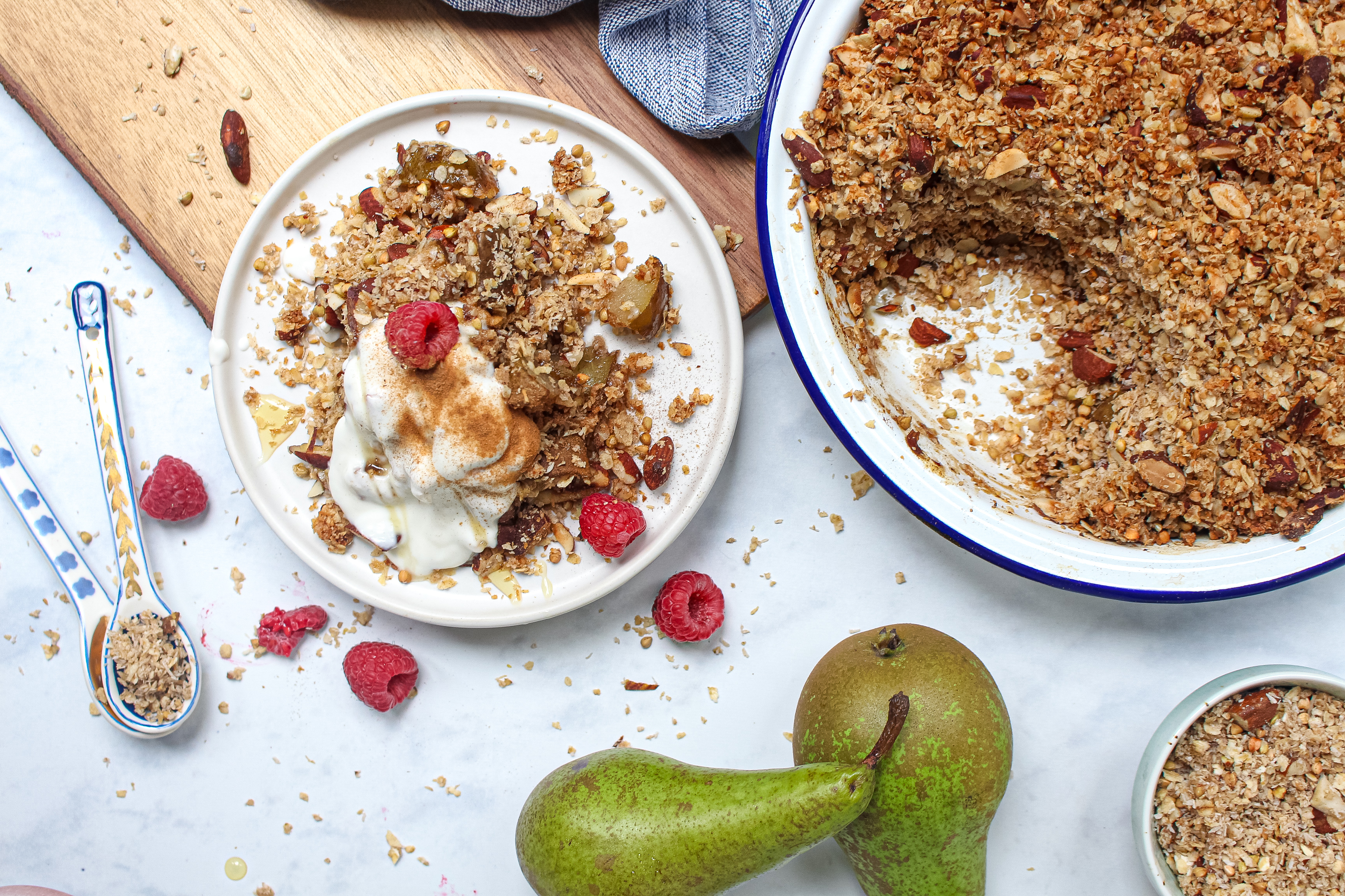 Pear, Cardamom and Almond Crumble