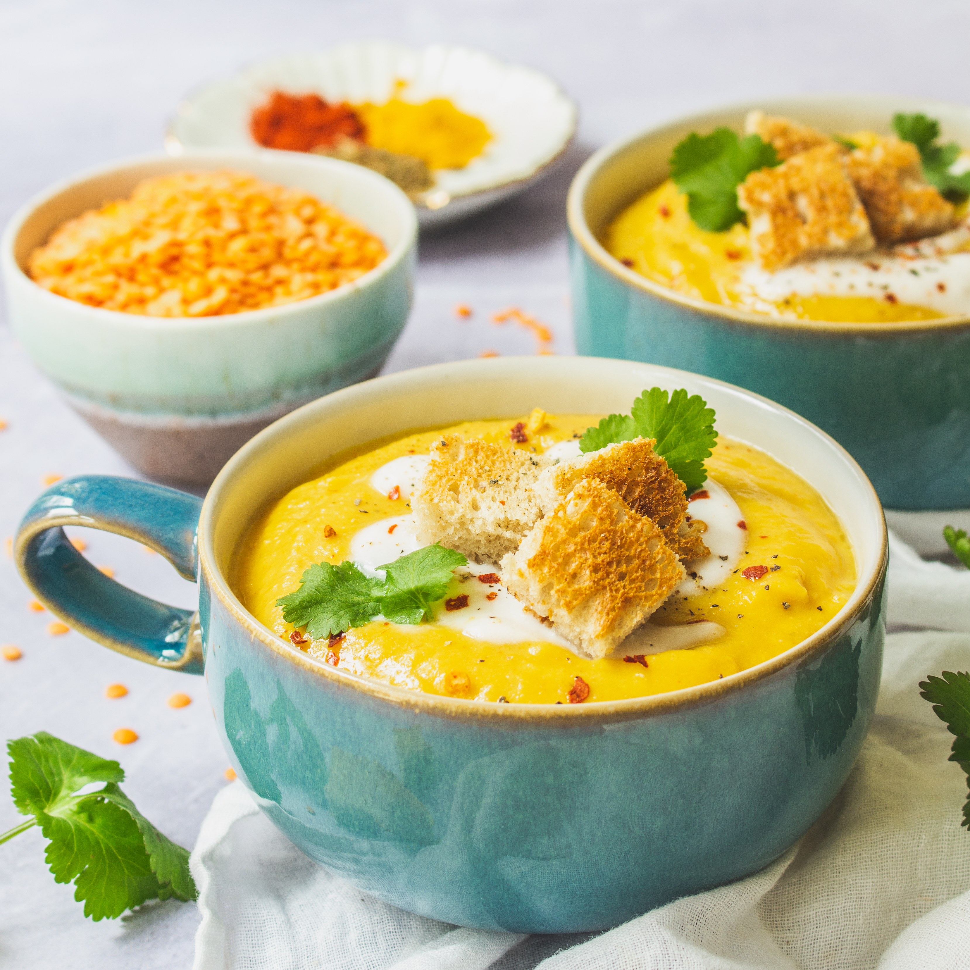 Creamy Spiced Red Lentil and Carrot Soup