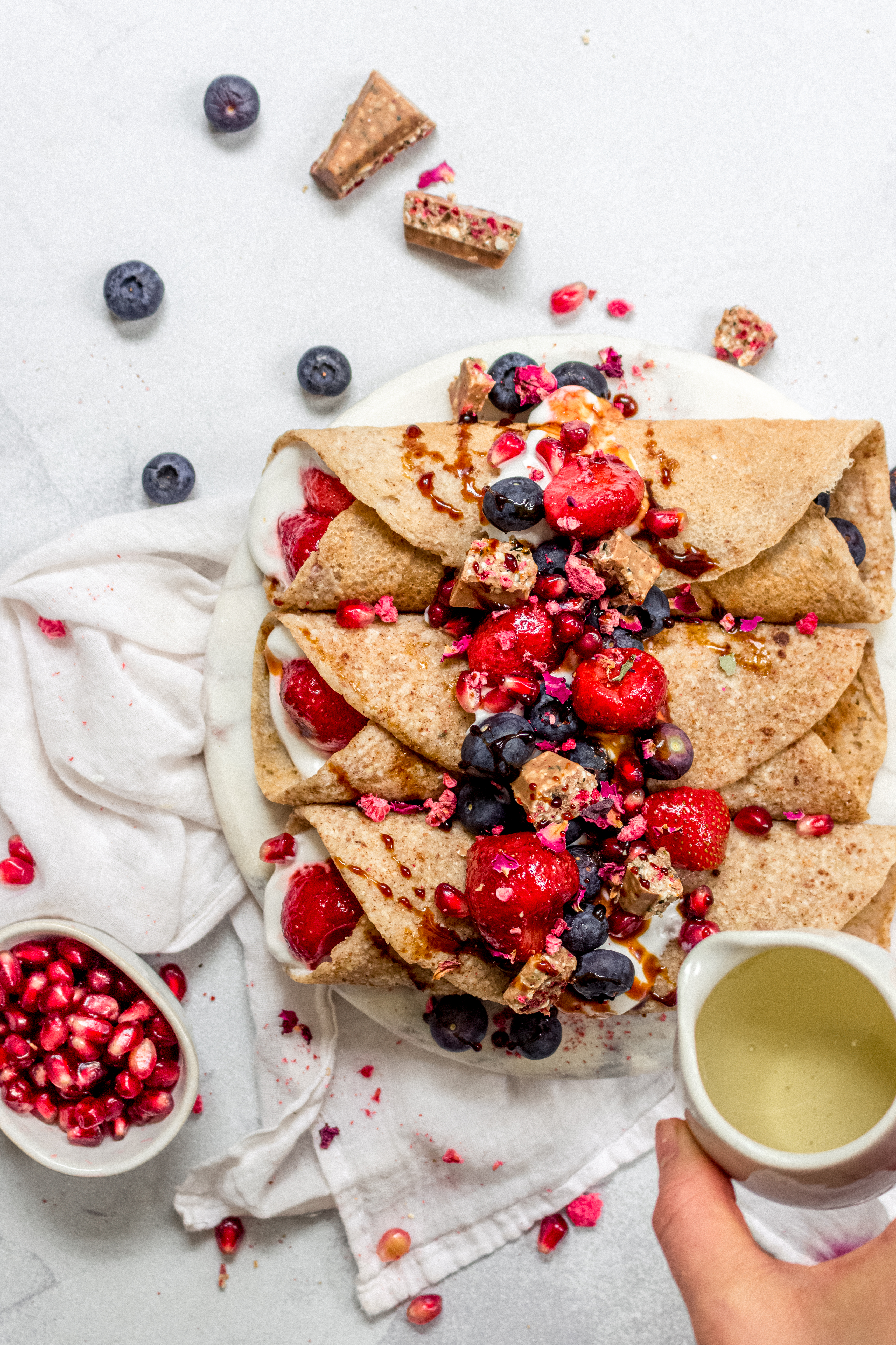 Berry Buckwheat and Chocolate Crepes