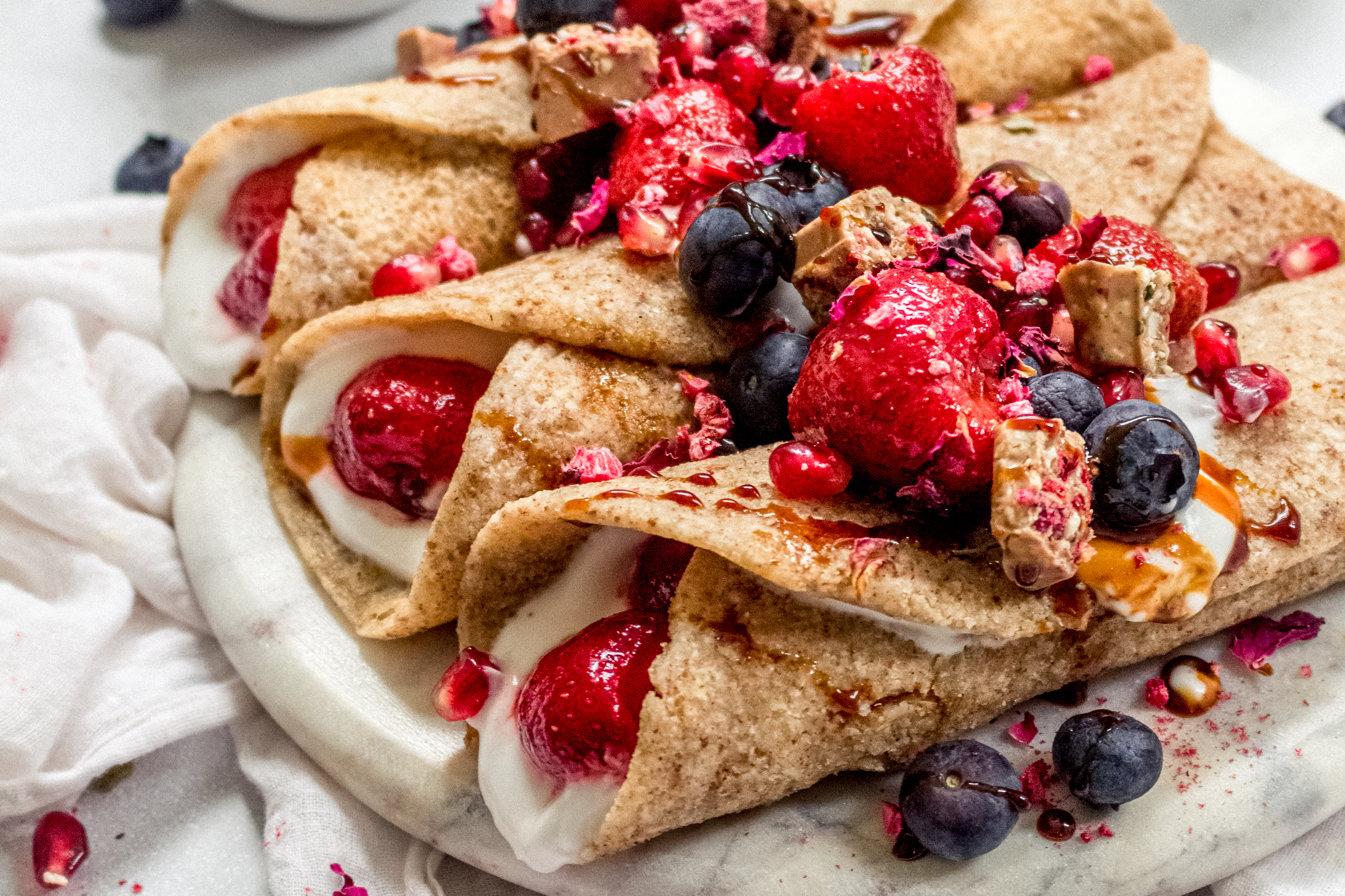 Berry Buckwheat and Chocolate Crepes