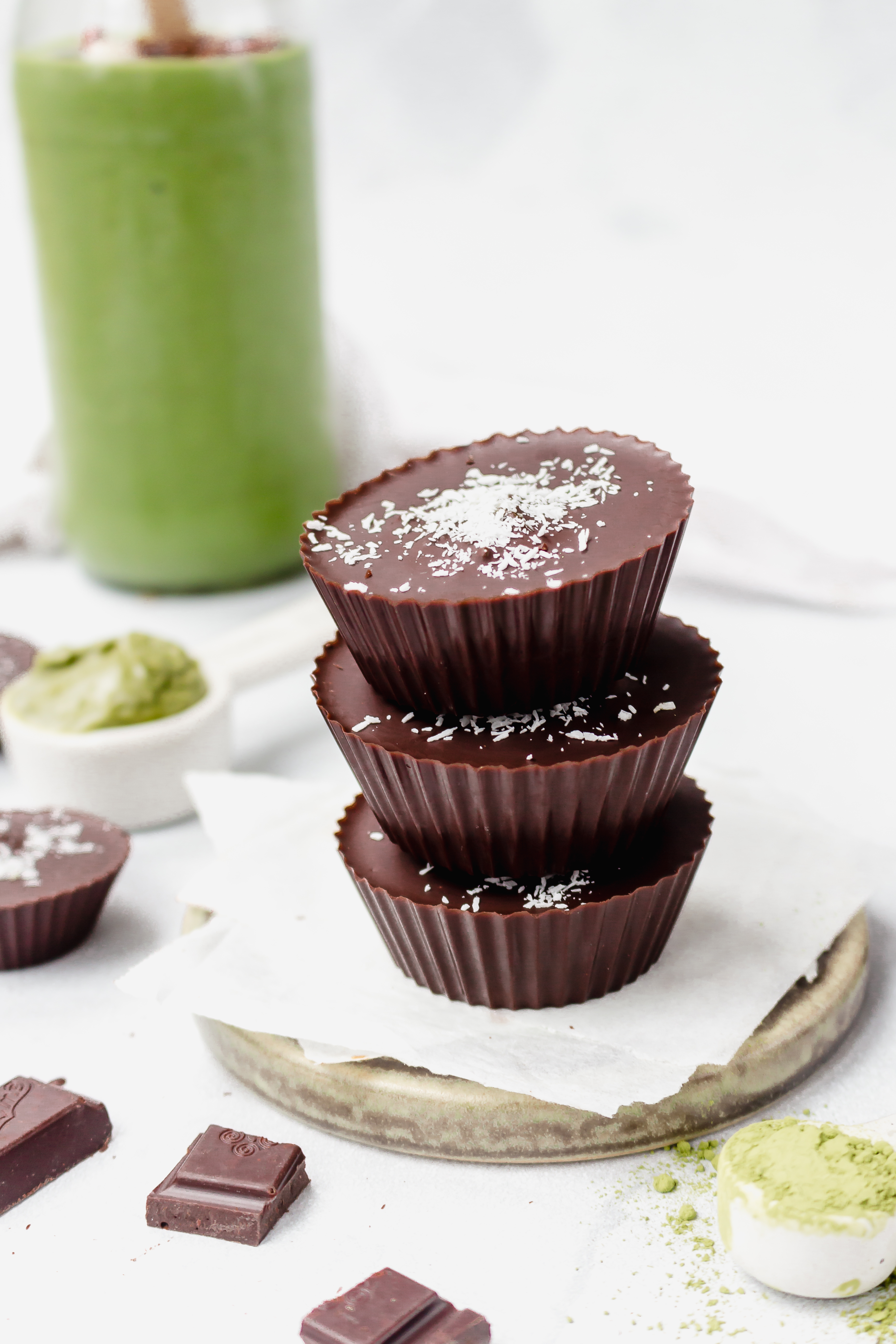 Minty Matcha Chocolate Nut Butter Cups