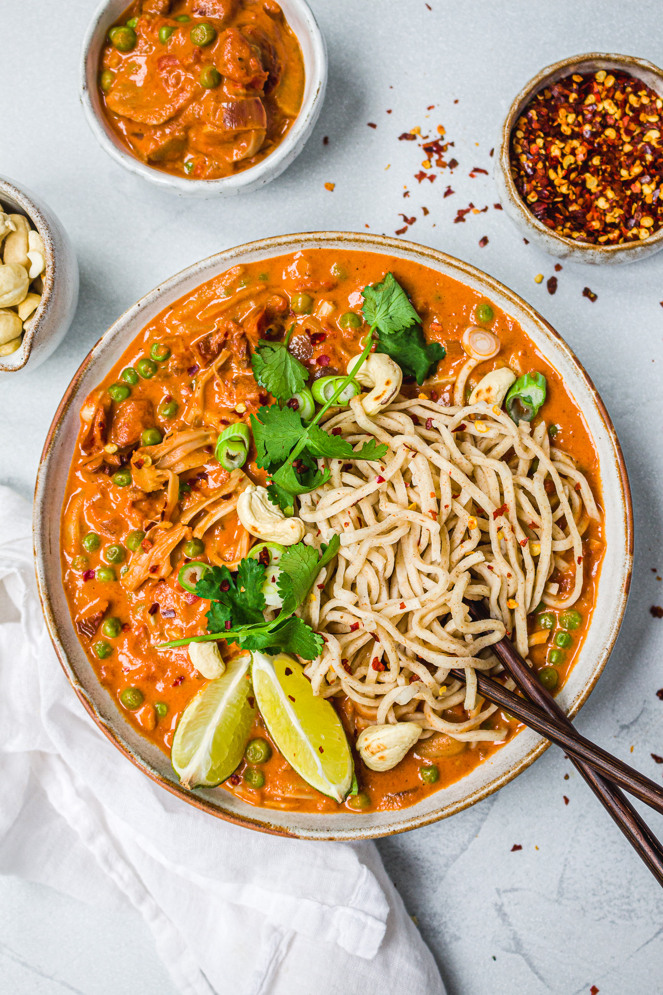 Jackfruit and Sun-Dried Tomato Curry Noodles