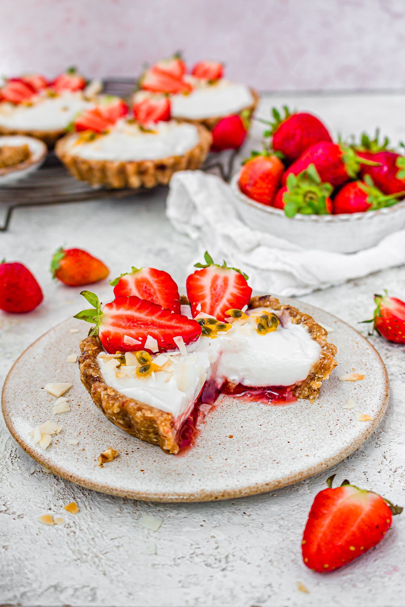 Strawberry and Coconut Tarts