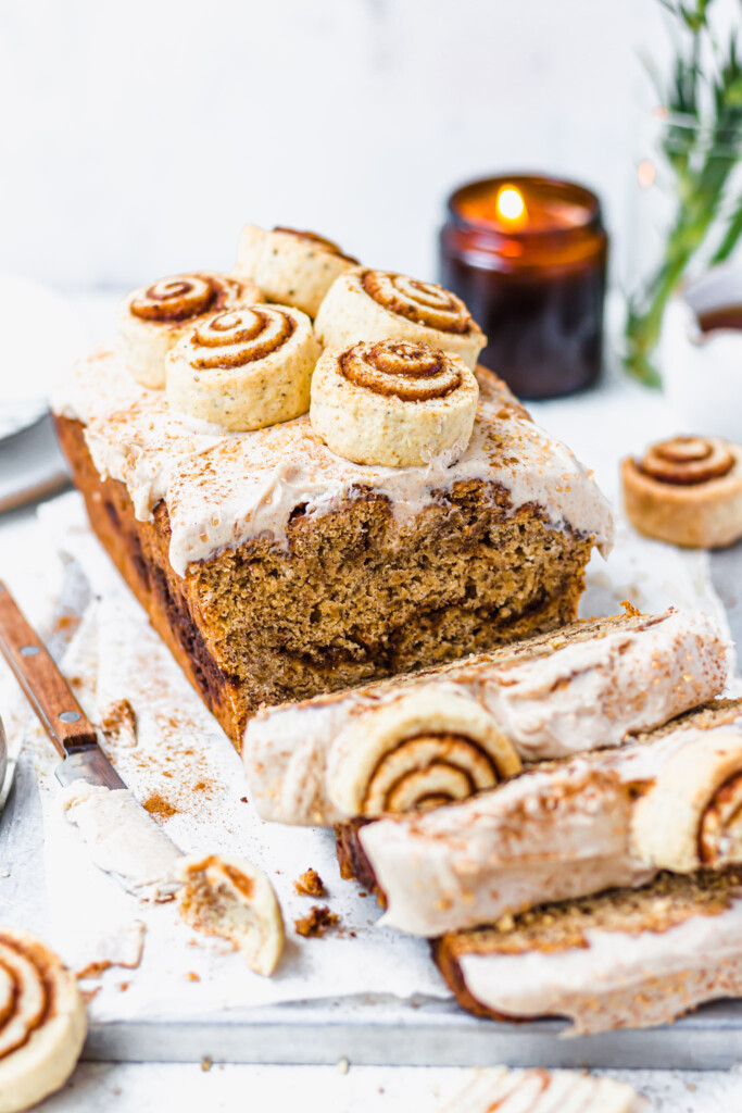 Cinnamon Roll Banana Bread (Vegan GF-Option) - Nourishing Amy