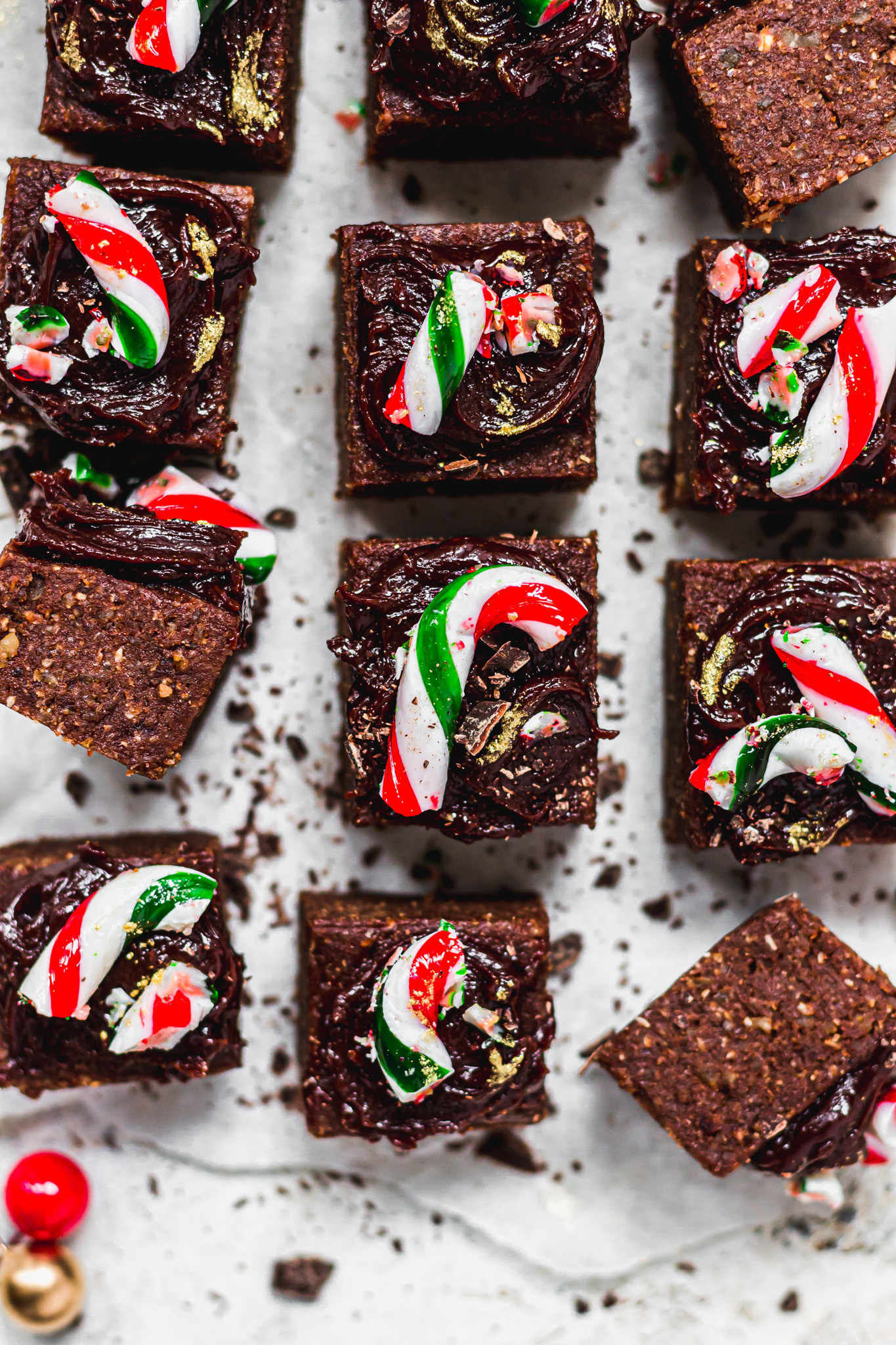 No-Bake Candy Cane Brownies