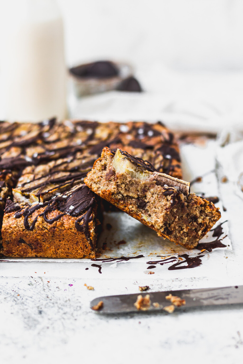 Banana Chocolate Chip Blondies Vegan Gf Nourishing Amy