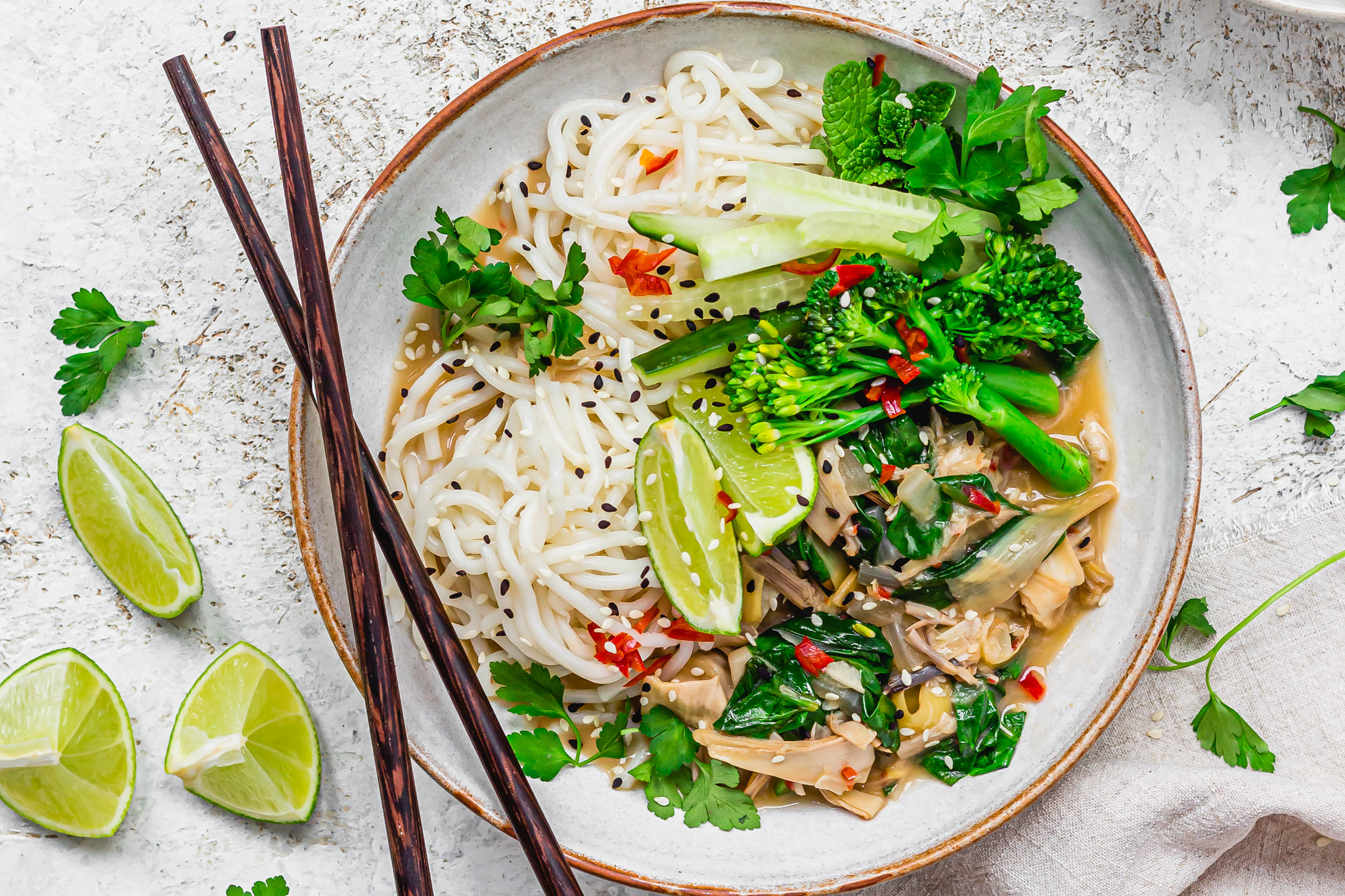Coconut and Chilli Banana Blossom Noodle Curry