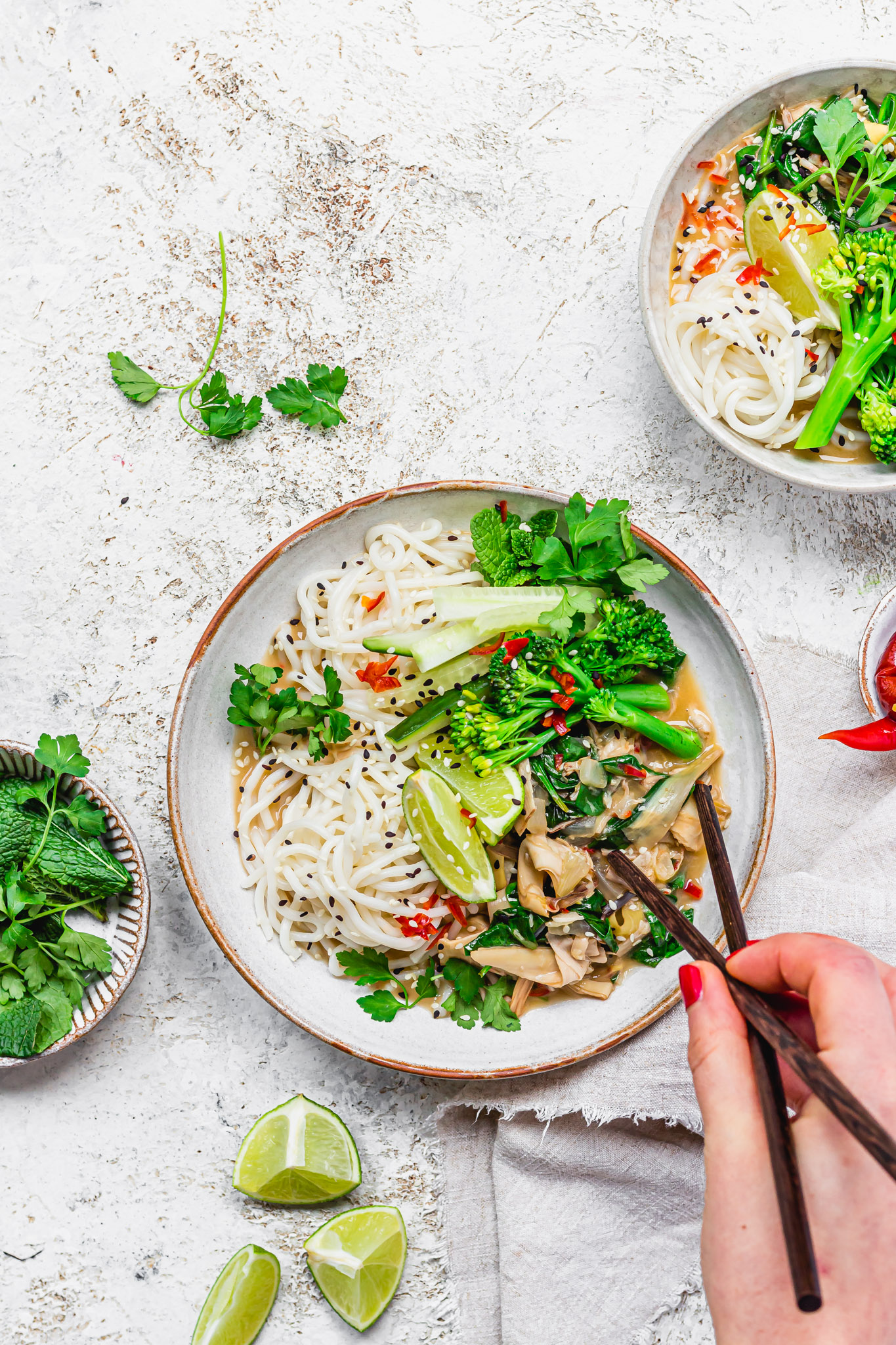 Coconut and Chilli Banana Blossom Noodle Curry