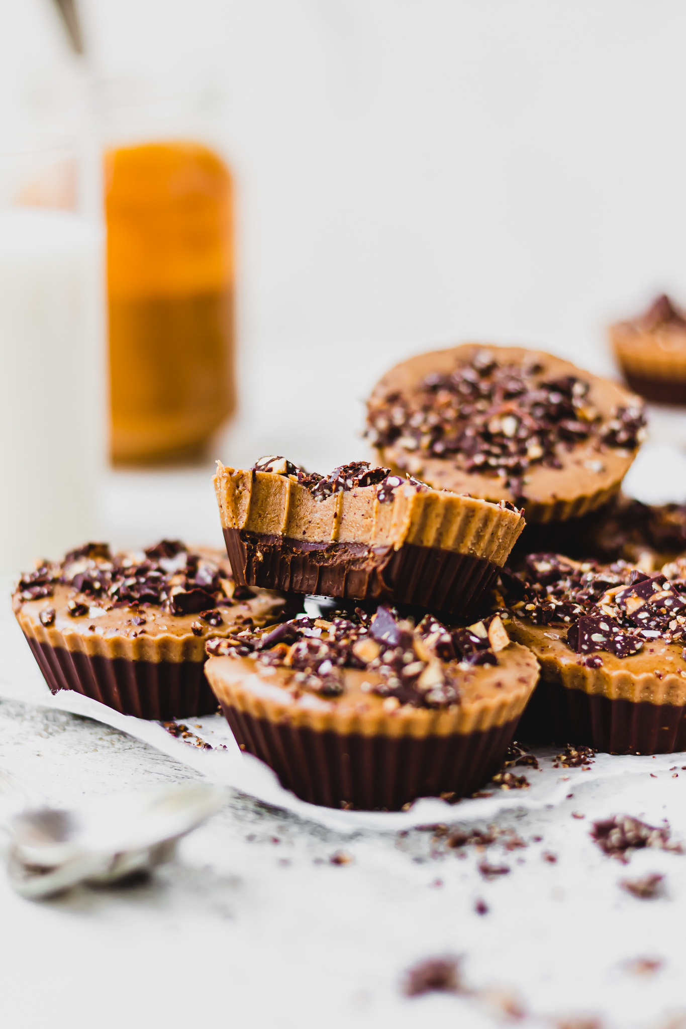 Salted Chocolate Almond Butter Fudge Cups