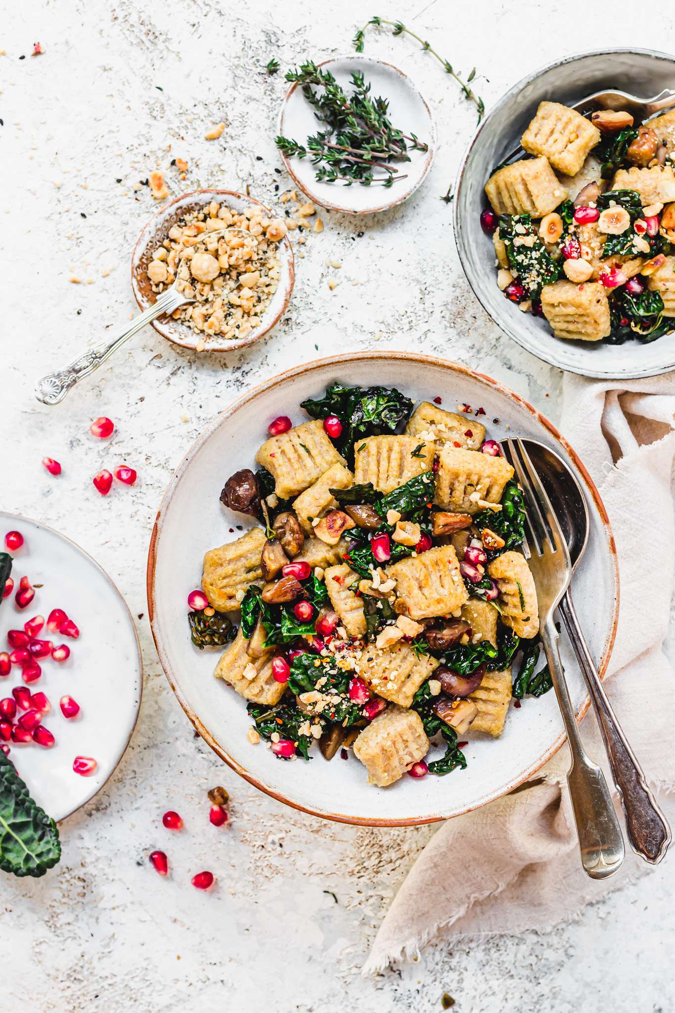 Parsnip Gnocchi with Chestnuts and Kale