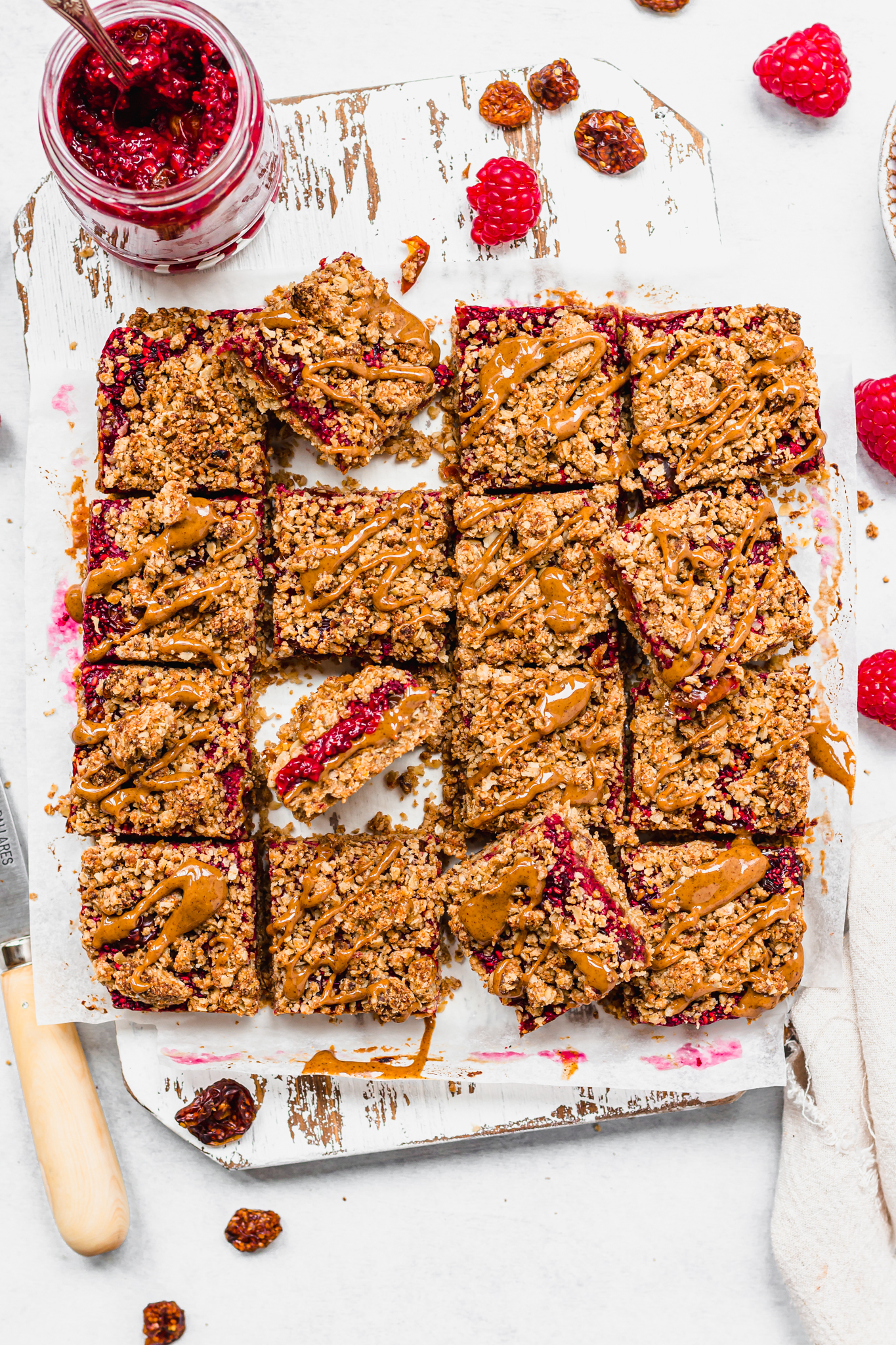 Almond Butter and Raspberry Crumble Bars