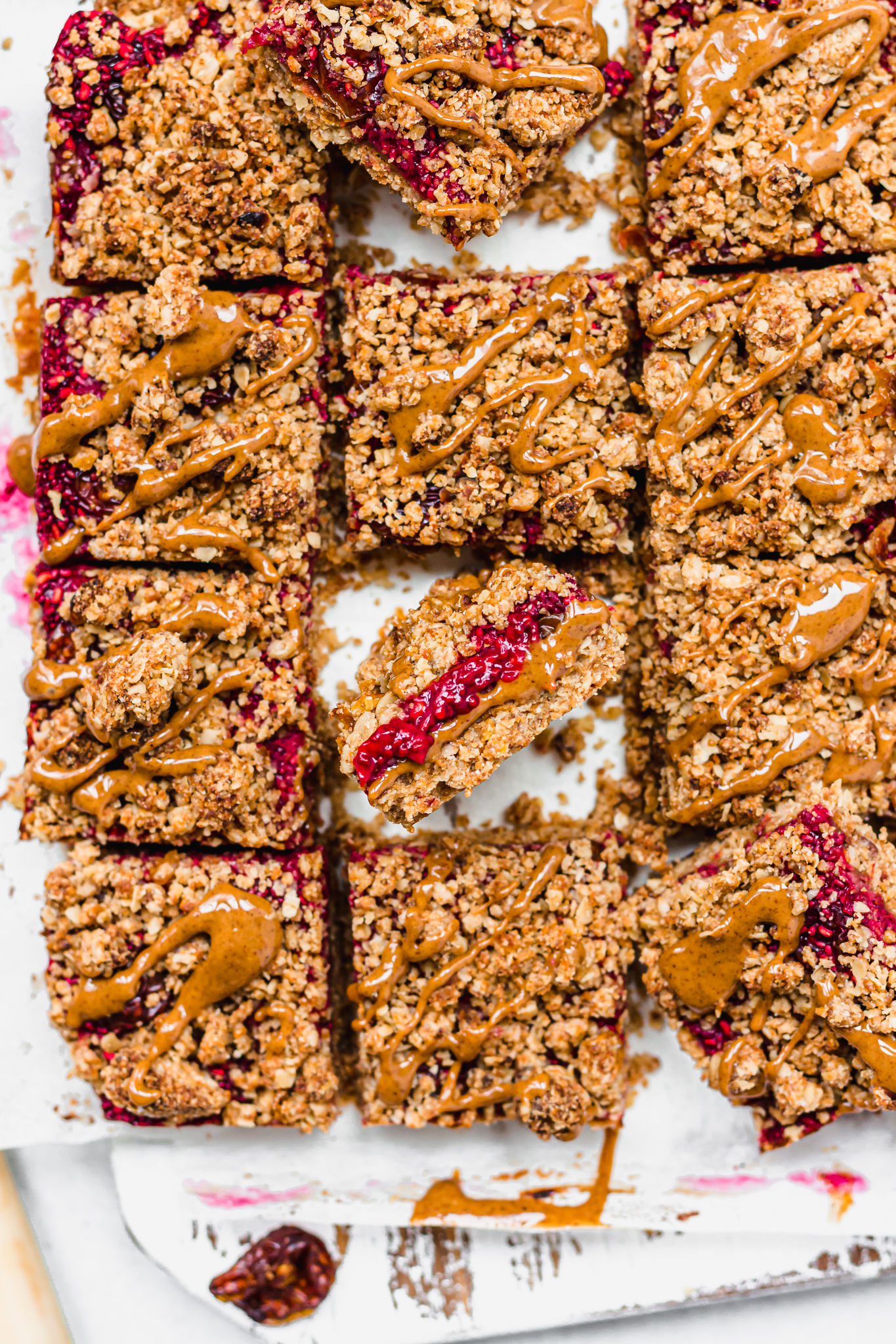 Almond Butter and Raspberry Crumble Bars