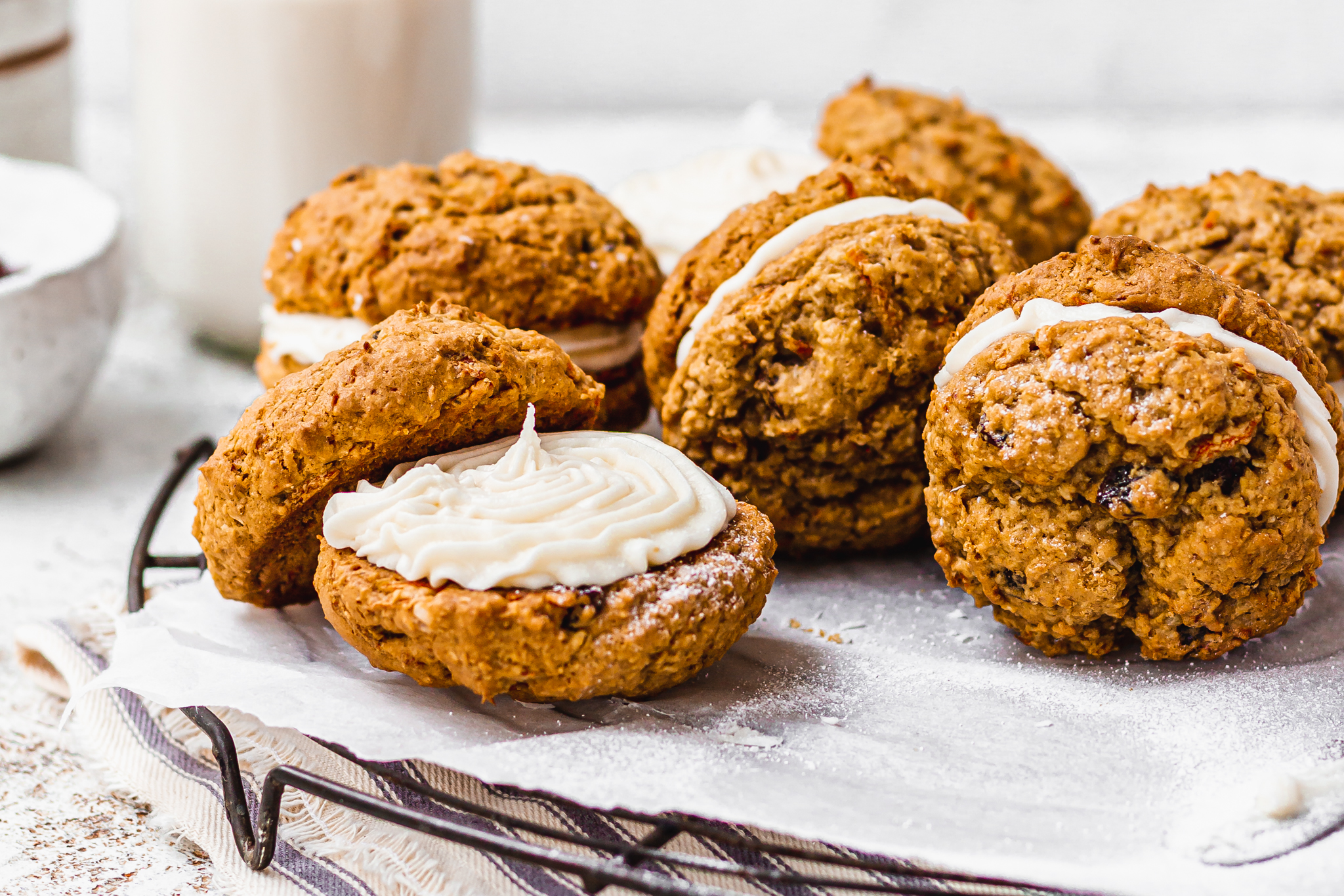 Carrot Cake Cookie Sandwiches