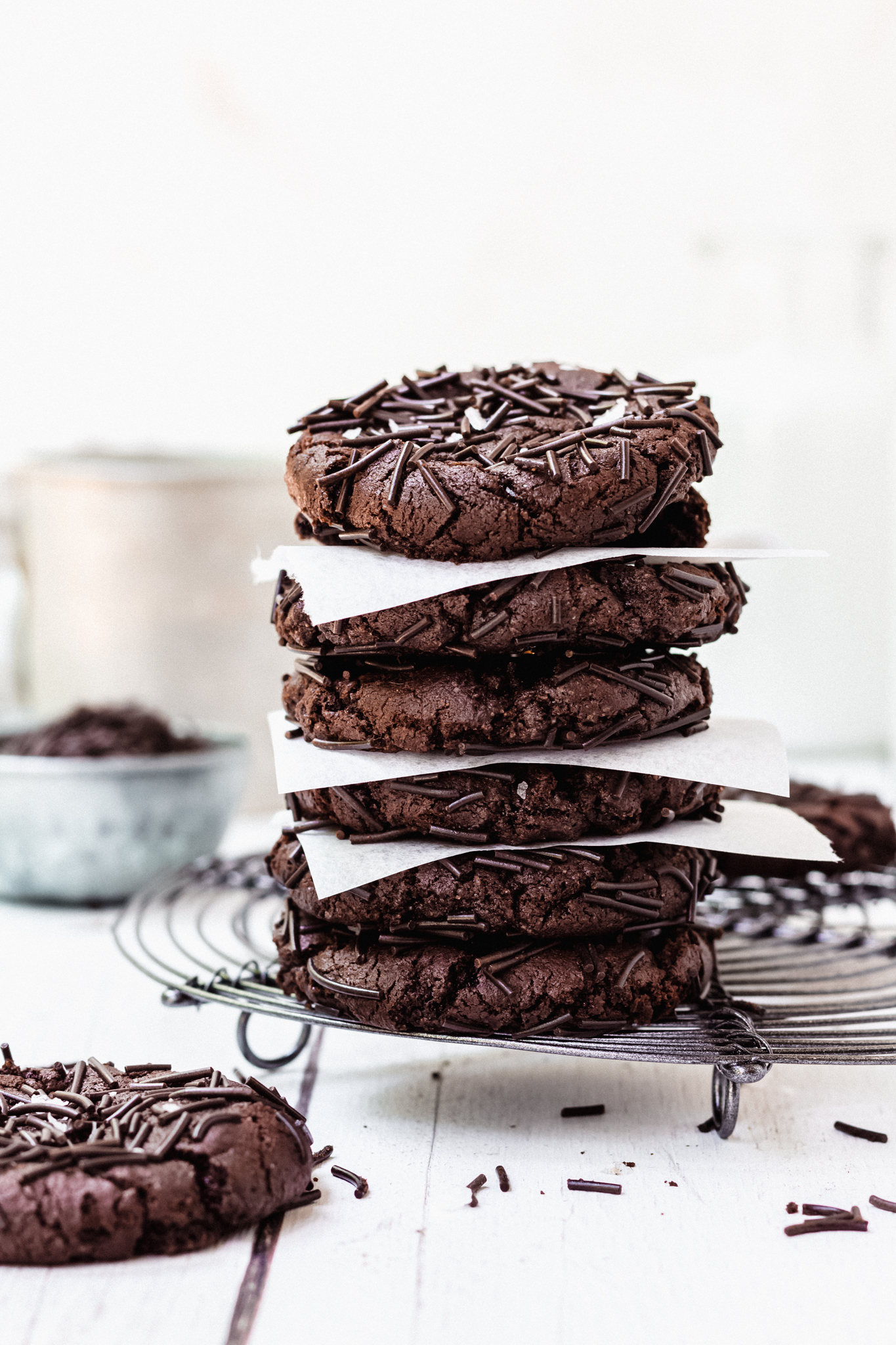 Vegan Chocolate Brownie Sprinkle Cookies