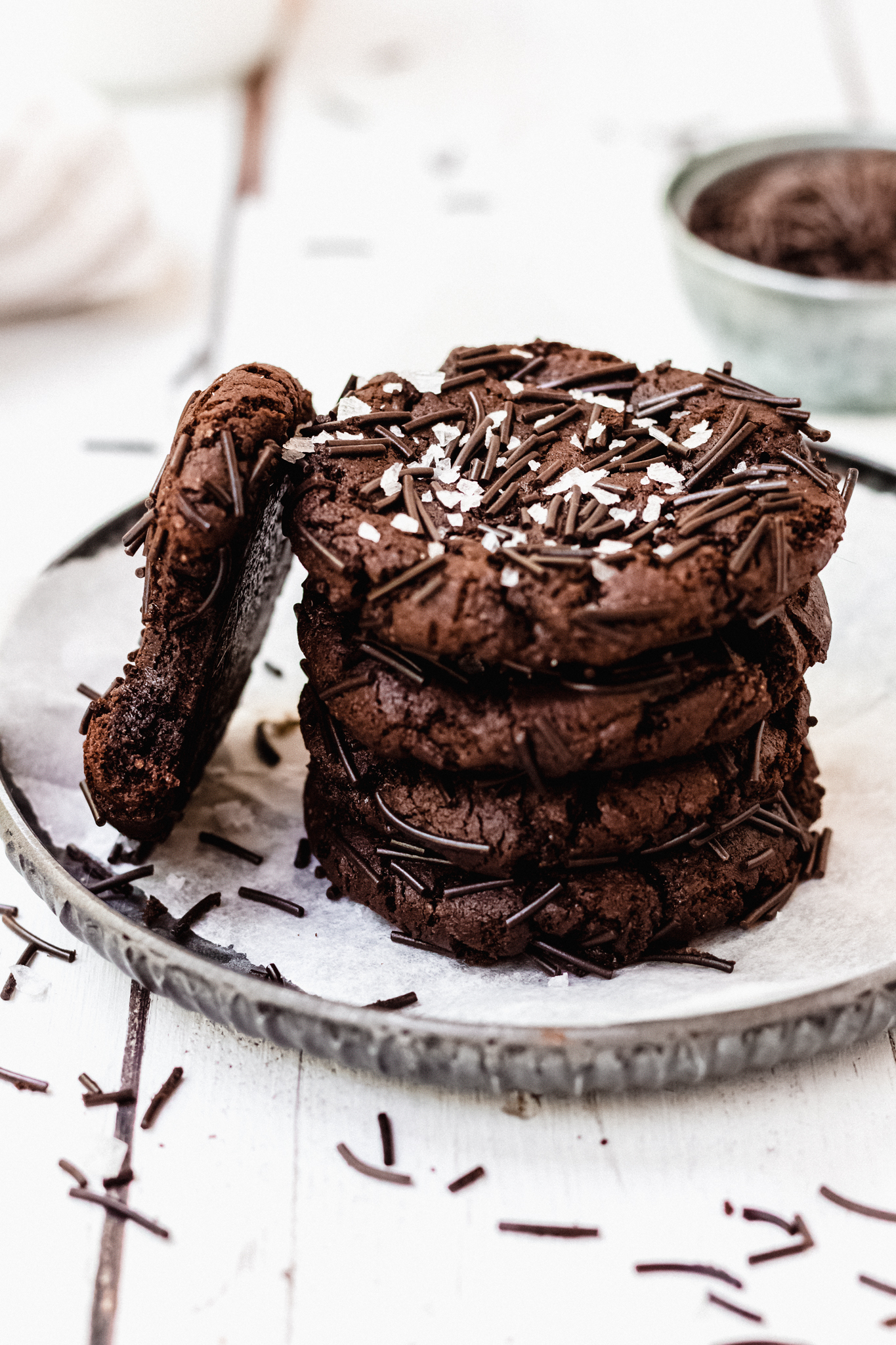 Vegan Chocolate Brownie Sprinkle Cookies