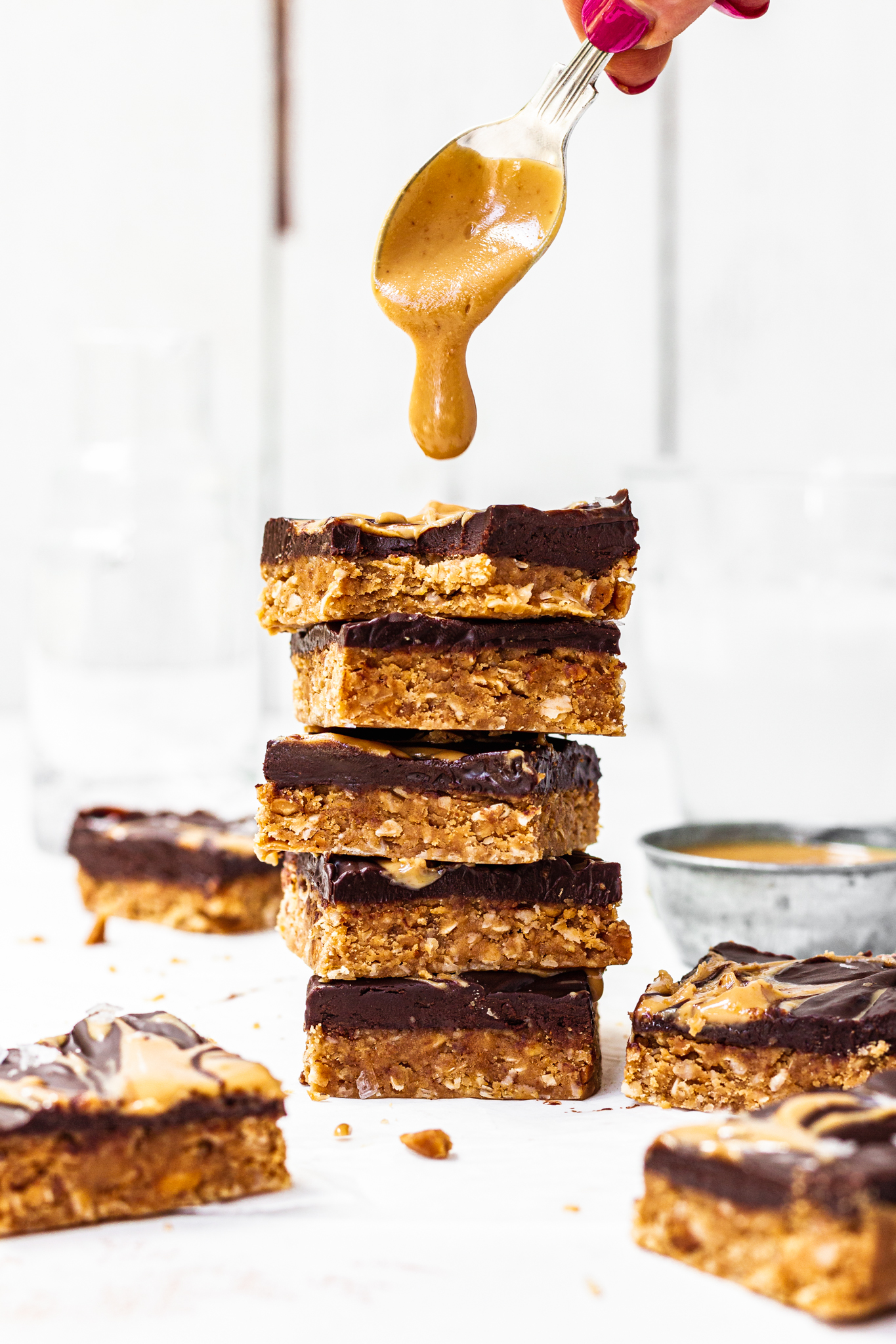 Peanut Butter Chocolate Protein Flapjack Bars