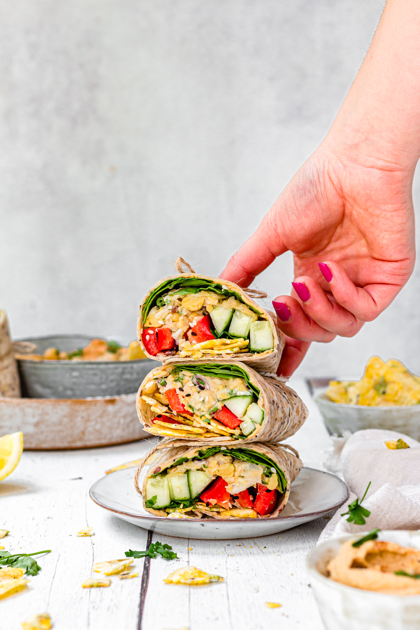 Smashed Chickpea Crunch Wraps