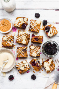 Blackberry White Chocolate Blondies (Vegan Gluten-Free) - Nourishing Amy