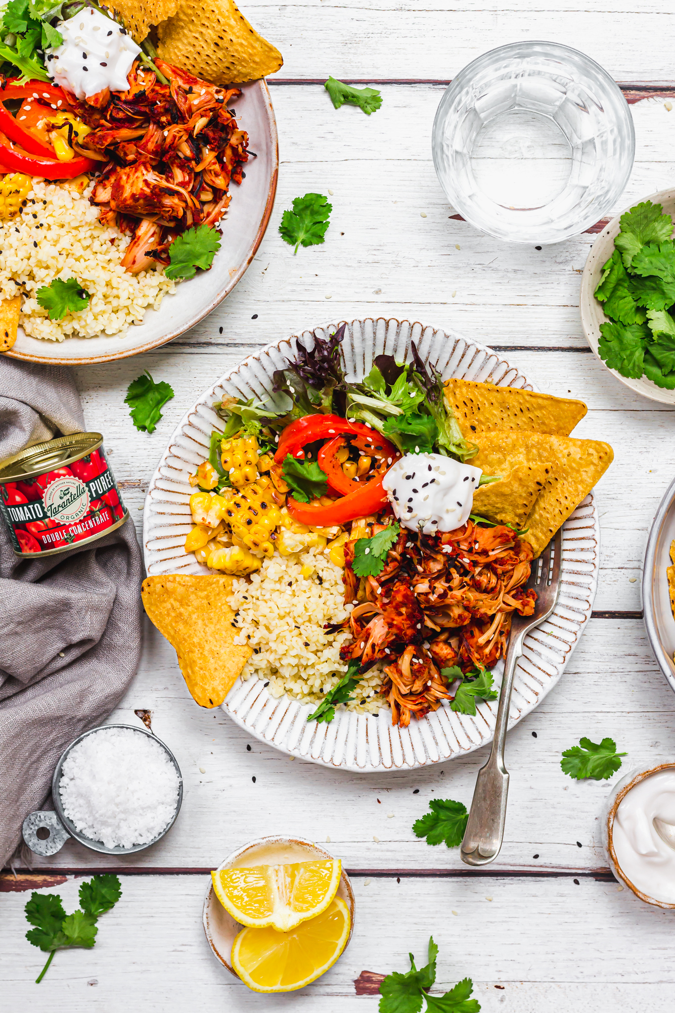 Chipotle Jackfruit Bowls with Charred Peppers and Corn