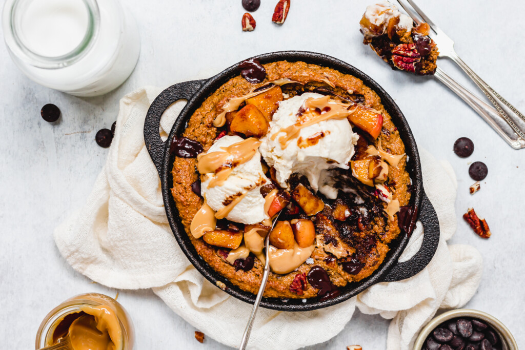 Landscape image of Toffee Apple Chocolate Chip Cookie Skillet