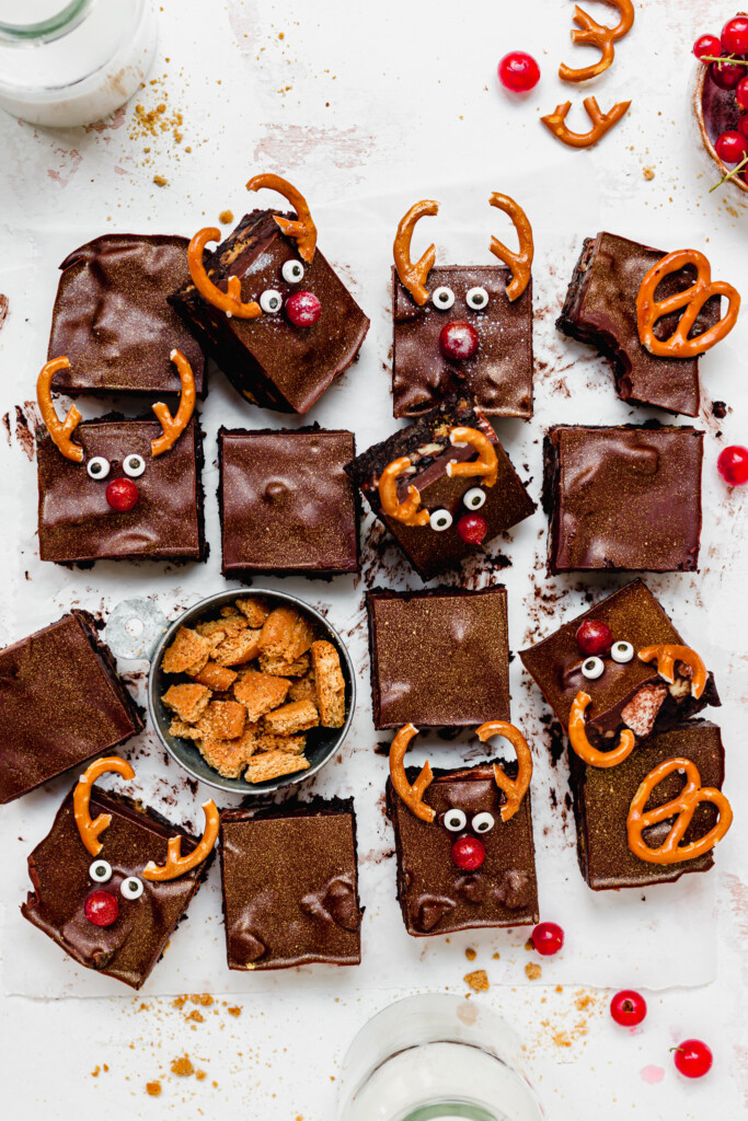 Vegan Christmas Rocky Road with ginger biscuits