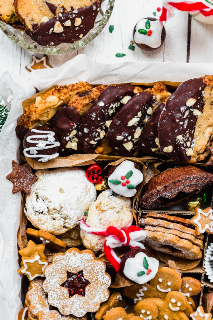 Vegan Christmas Cookie Box close up of shortbread cookies