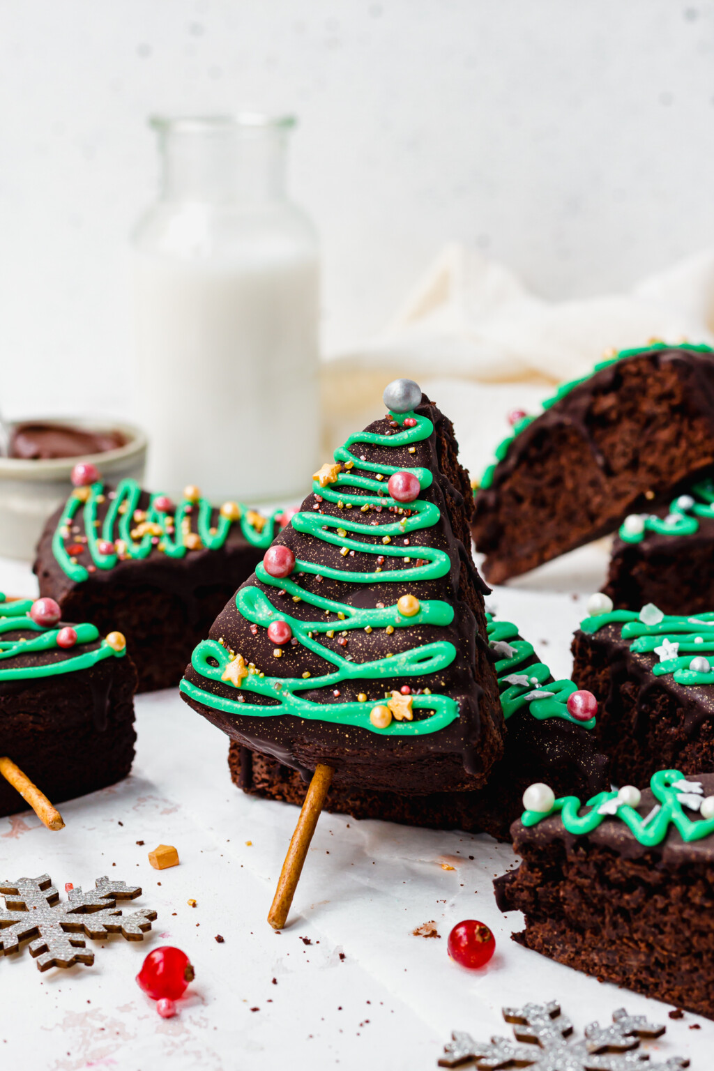 Vegan Christmas Tree Brownies (Gluten-Free) - Nourishing Amy