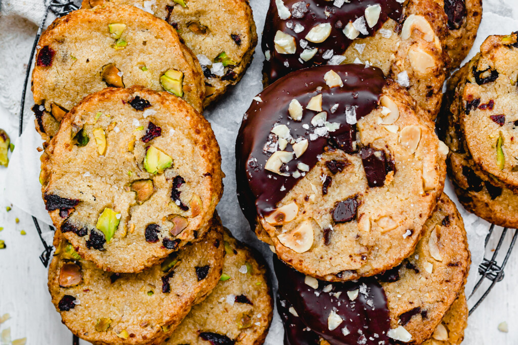 Vegan Slice and Bake Shortbread Cookies close up