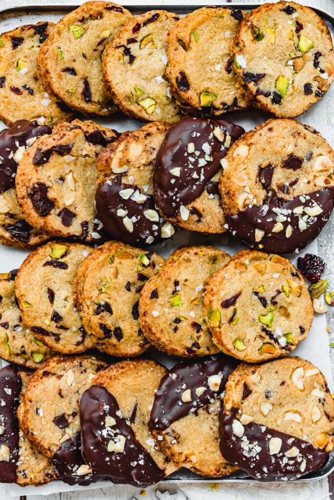 Close up of Vegan Slice and Bake Shortbread Cookies