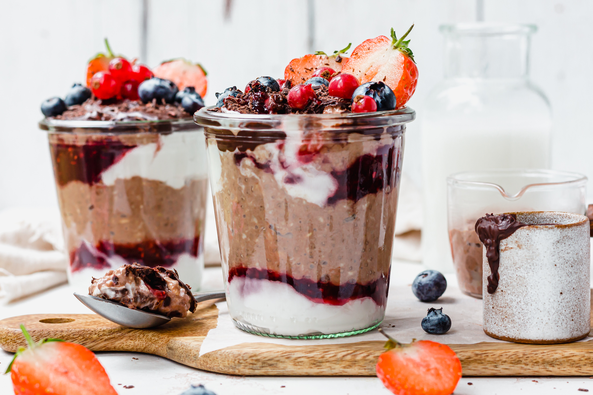 Landscape image of Chocolate Berry Overnight Oats