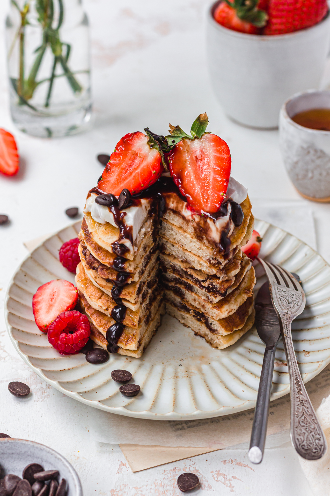 Chocolate Filled Pancakes (Vegan Gluten-Free) - Nourishing Amy