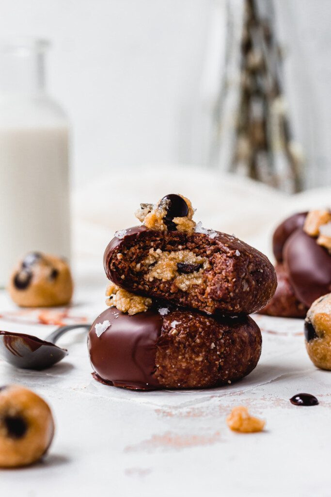 Two No Bake Chocolate Cookie Dough Cookies