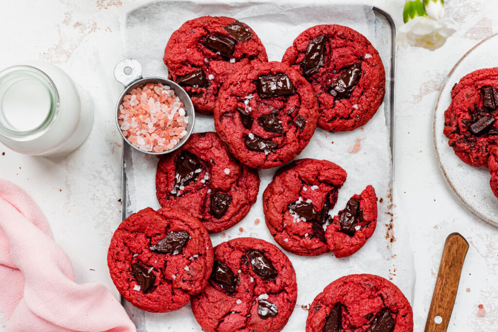 Landscape image of Red Velvet Chocolate Chip Cookies