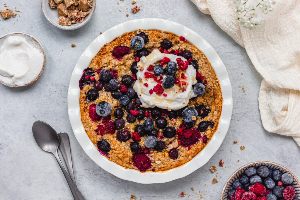 Landscape photo of Chocolate Berry Baked Oats