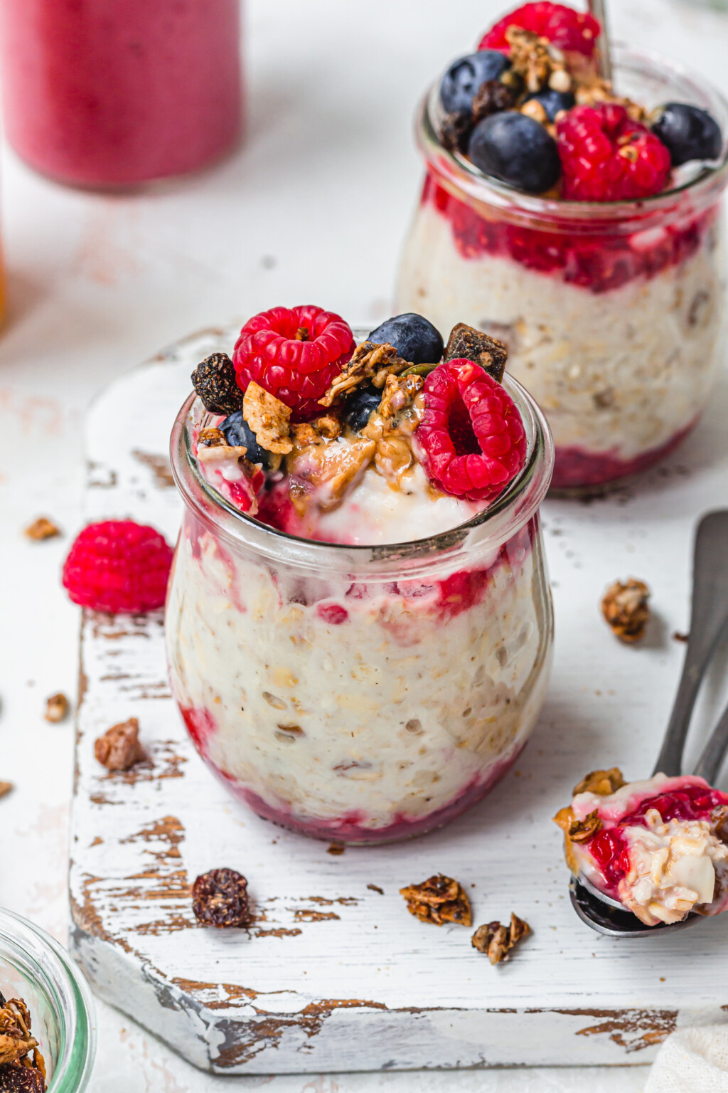 Raspberry Cheesecake Bircher Muesli Jars (Vegan Gluten-Free ...