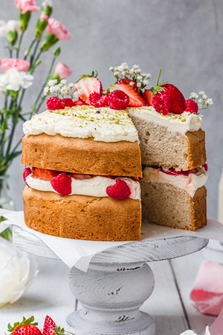 Gluten-Free Vegan Victoria Sponge Cake - Nourishing Amy