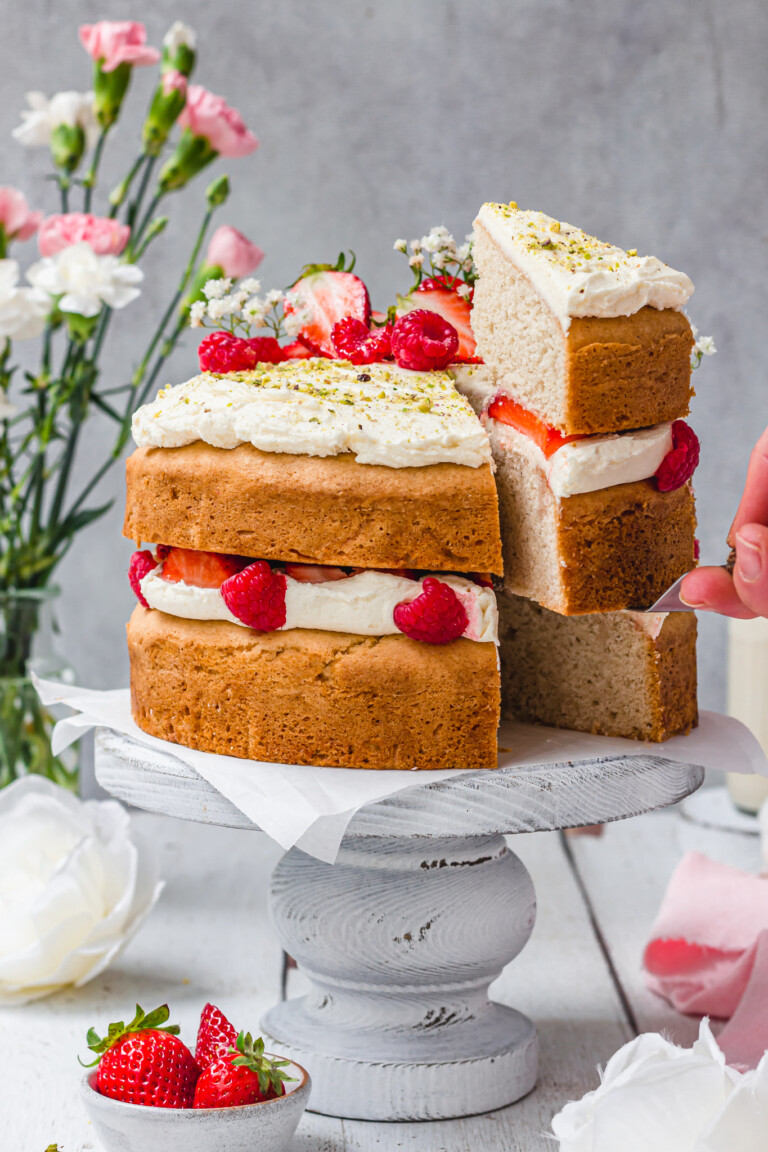 Gluten-Free Vegan Victoria Sponge Cake - Nourishing Amy