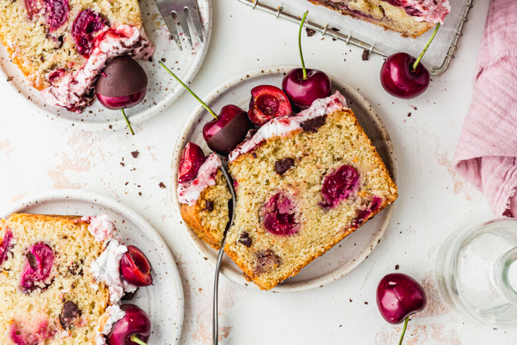 Landscape photo of Chocolate Cherry Loaf Cake