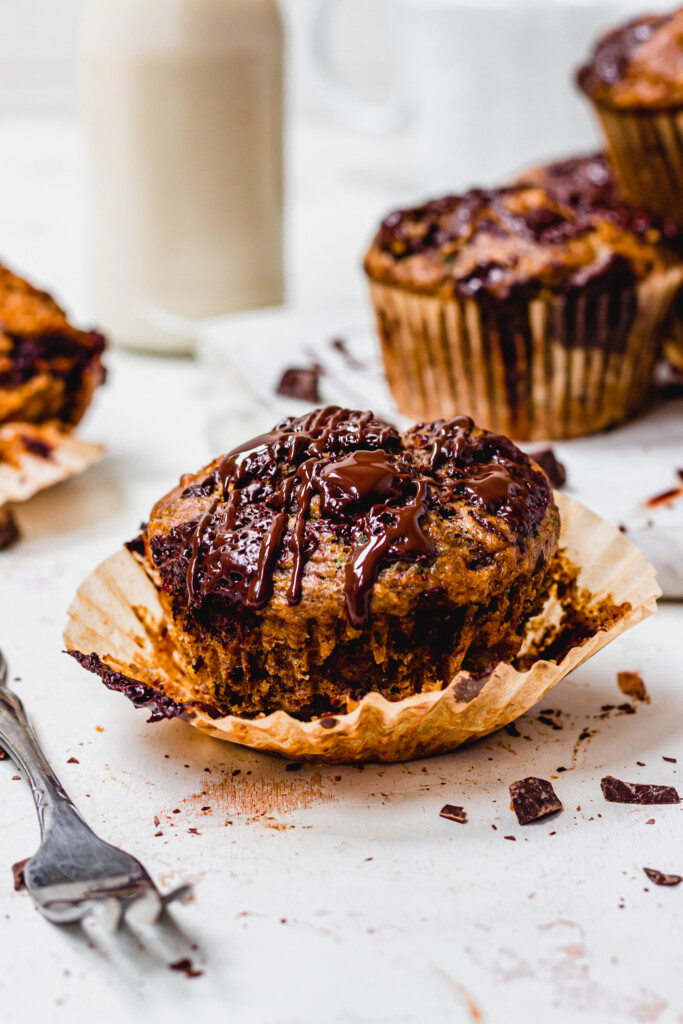 Unwrapped Chocolate Chunk Courgette Muffin
