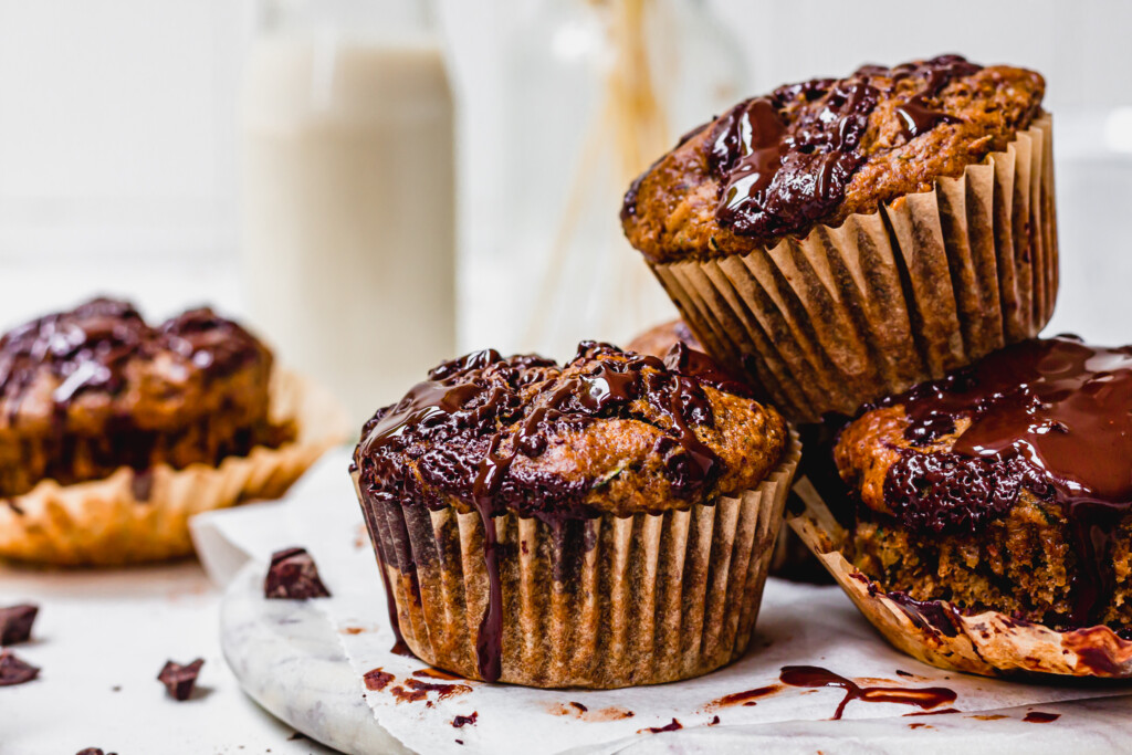 Landscape photo of Chocolate Chunk Courgette Muffins