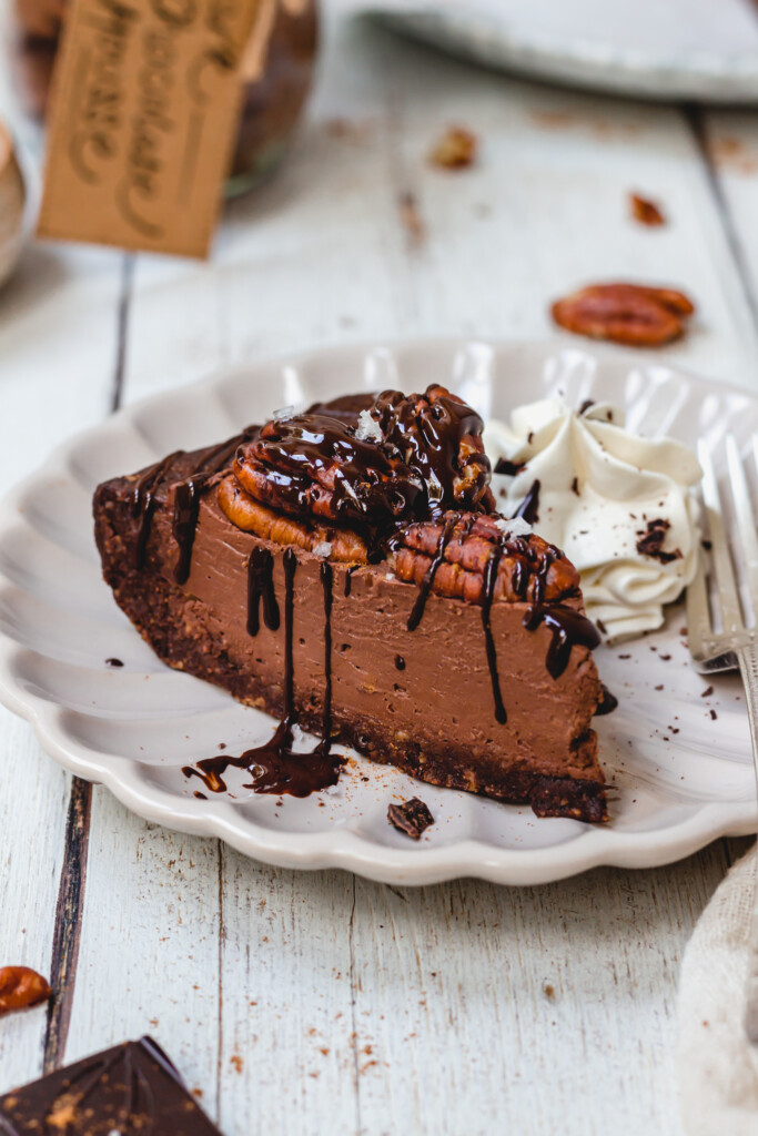 A slice of Chocolate Pecan Mousse Pie