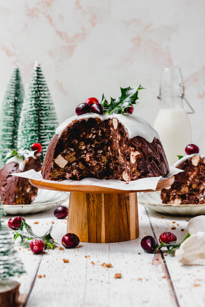 Cut into Chocolate Christmas Pudding Bomb