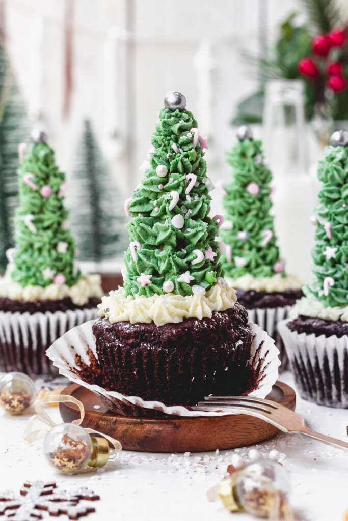 Unwrapped Christmas Tree Chocolate Cupcakes